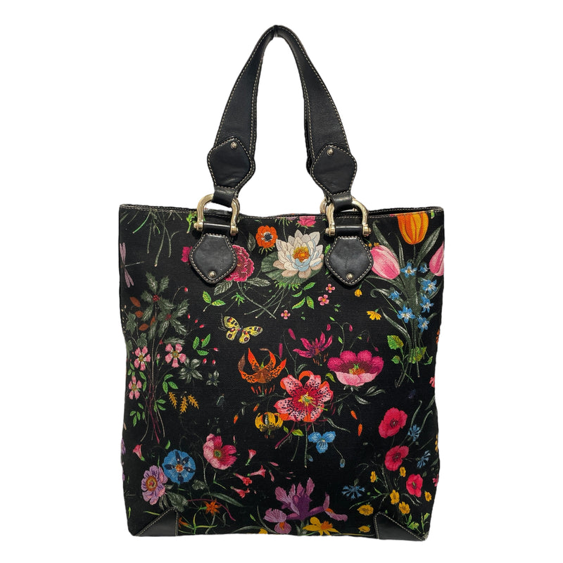 GUCCI/Tote Bag/Floral Pattern/Cotton/BLK/154372001013