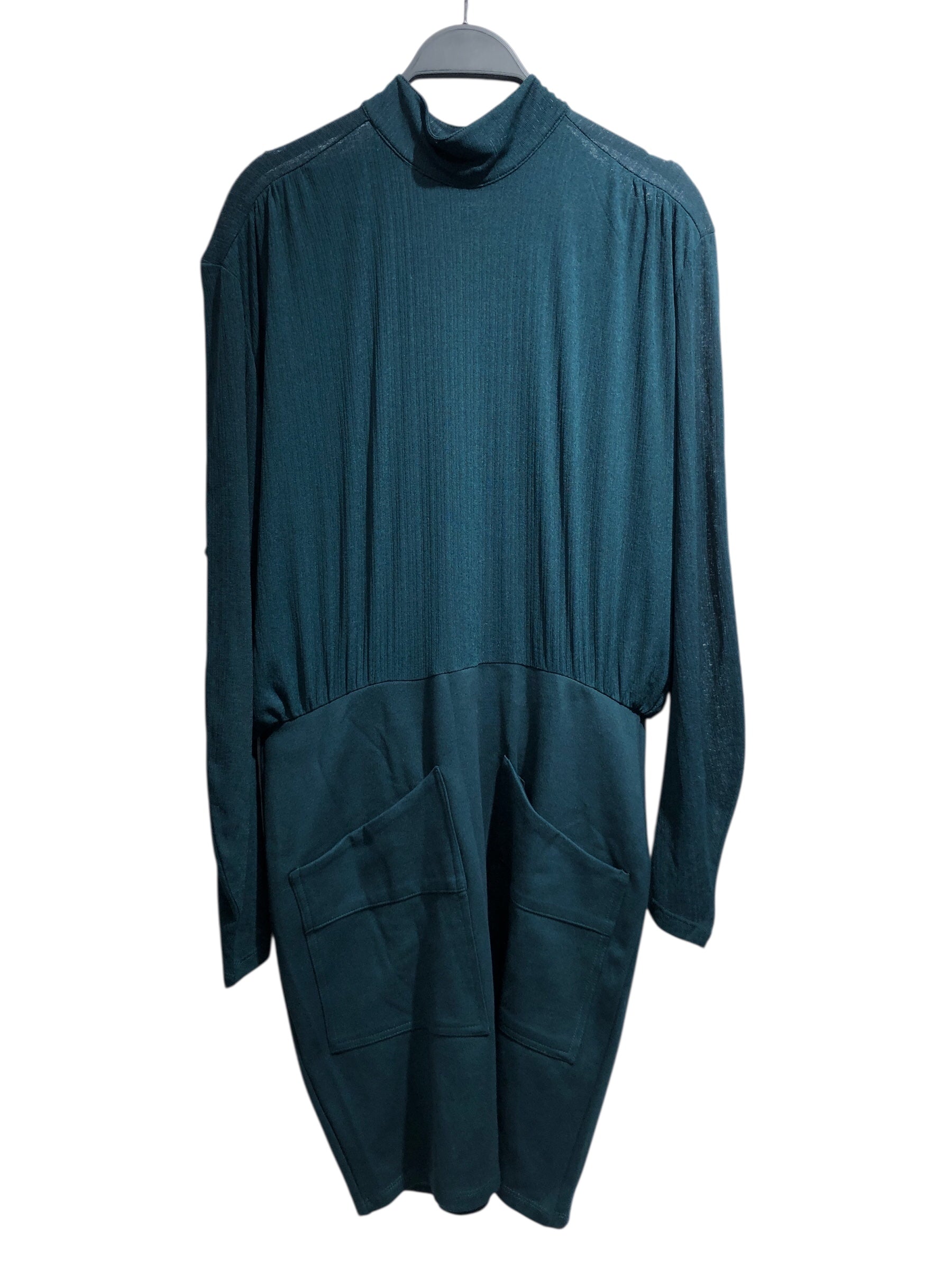 BIMBA Y LOLA/LS Dress/M/Cotton/GRN/PINE GREEN 2 TONE view 1