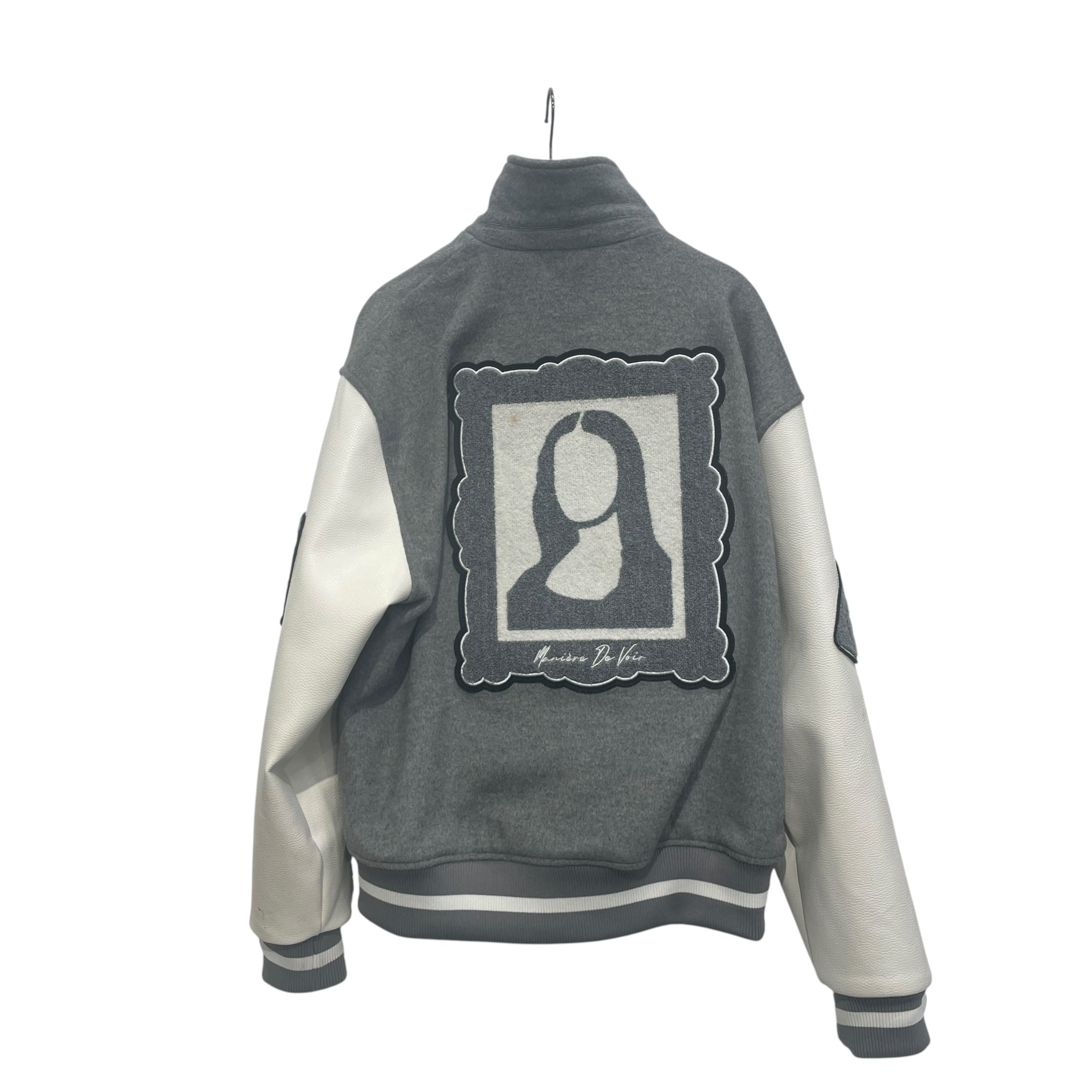 MANIERE DE VOIR/Baseball Jkt/M/Cotton/GRY/Graphic/MONA LISA VARSITY JKT view 4