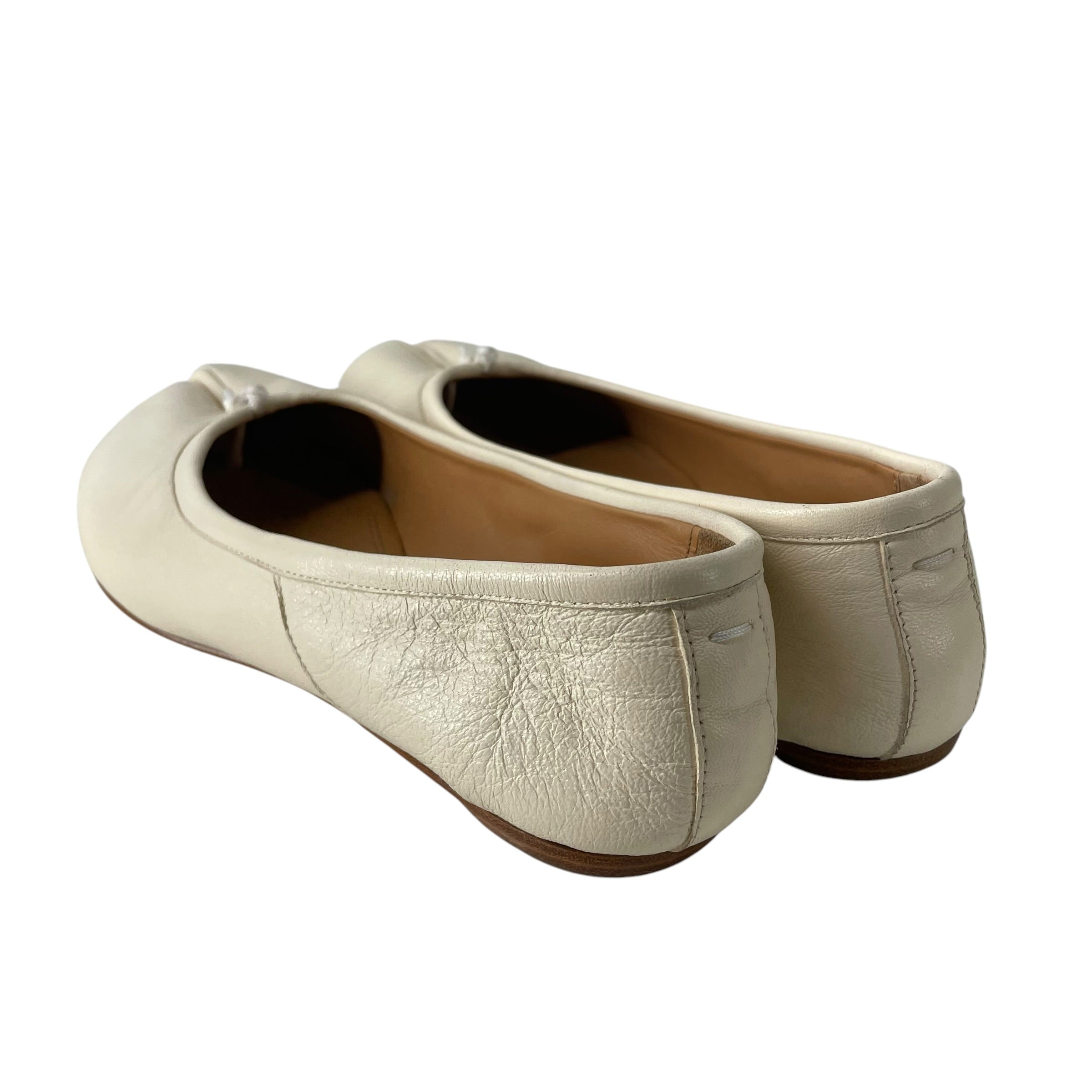 Maison Margiela/Flat Shoes/EU 36/Leather/WHT/BALLET TABI FLAT view 3