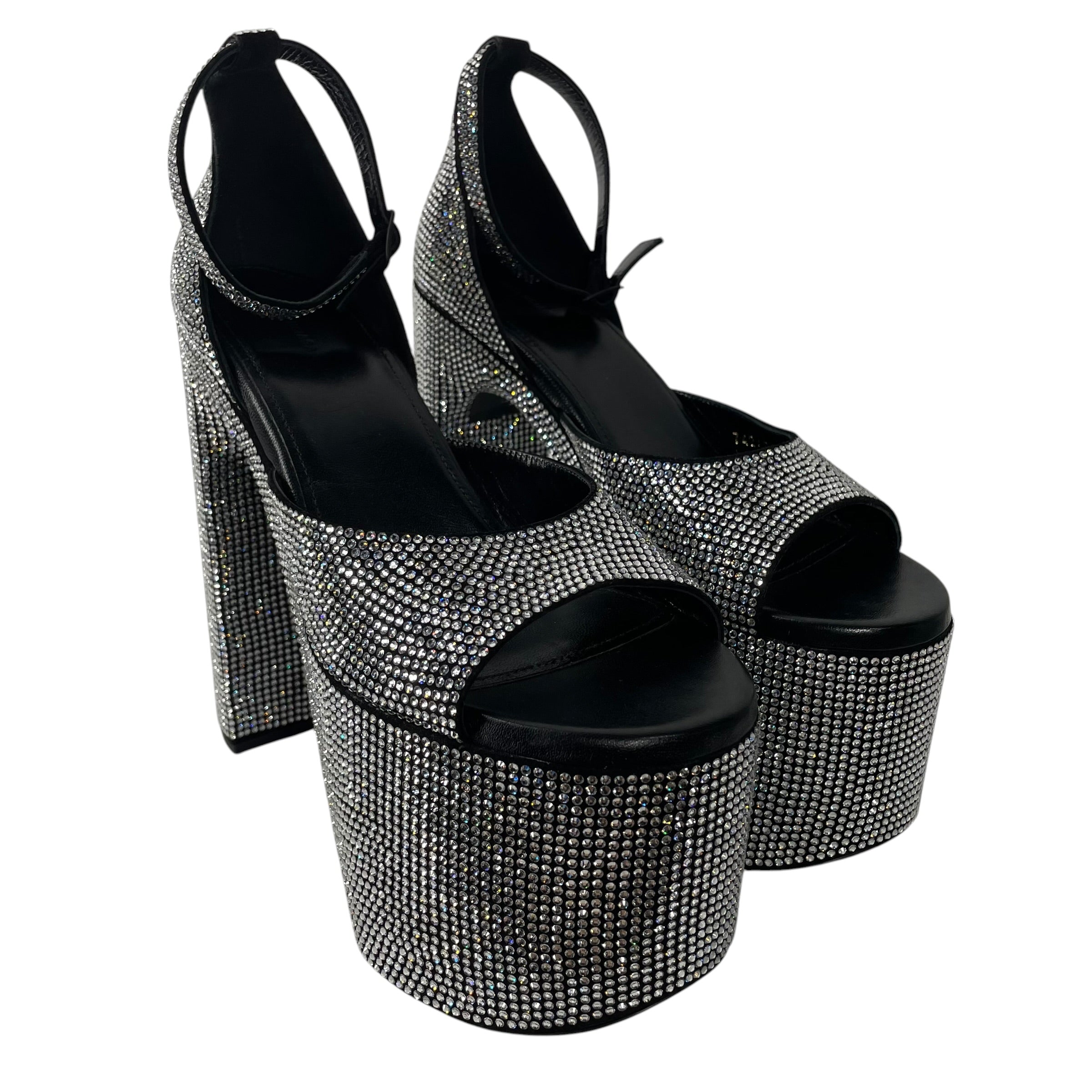 BALENCIAGA/Heels/EU 39/Glitter/Leather/SLV/Ankle Strap/BNWT CAMDEN EMBELLISHED view 1