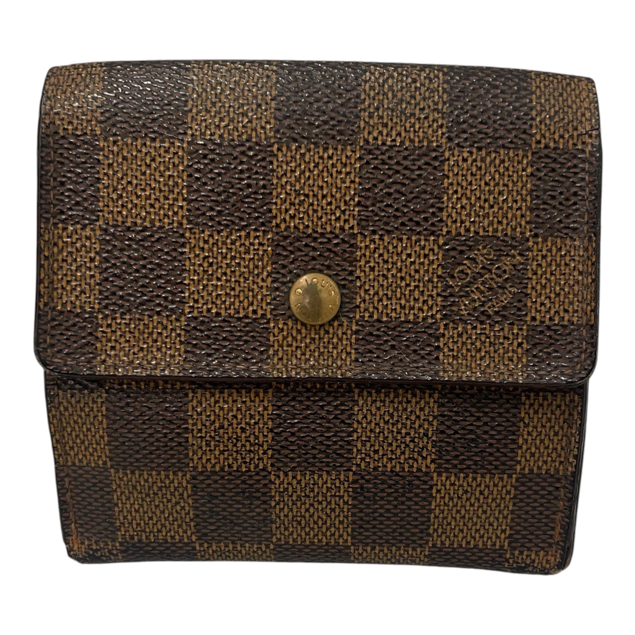 LOUIS VUITTON/Trifold Wallet/Plaid/Leather/BRW/L's/SD1000 DAMIER EBENE view 1
