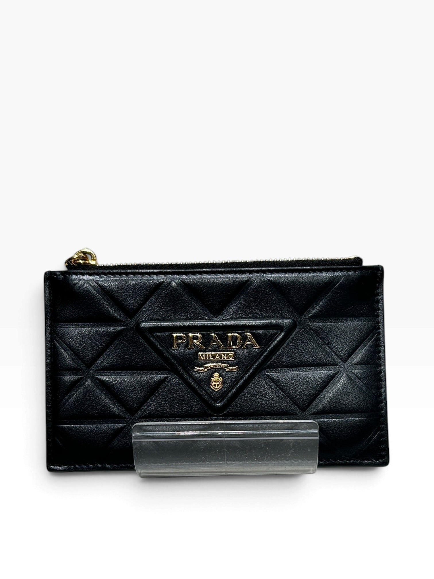 PRADA/Wallet/Leather/BLK/L's/CARD & POUCH TRIANGLE EMB. view 1