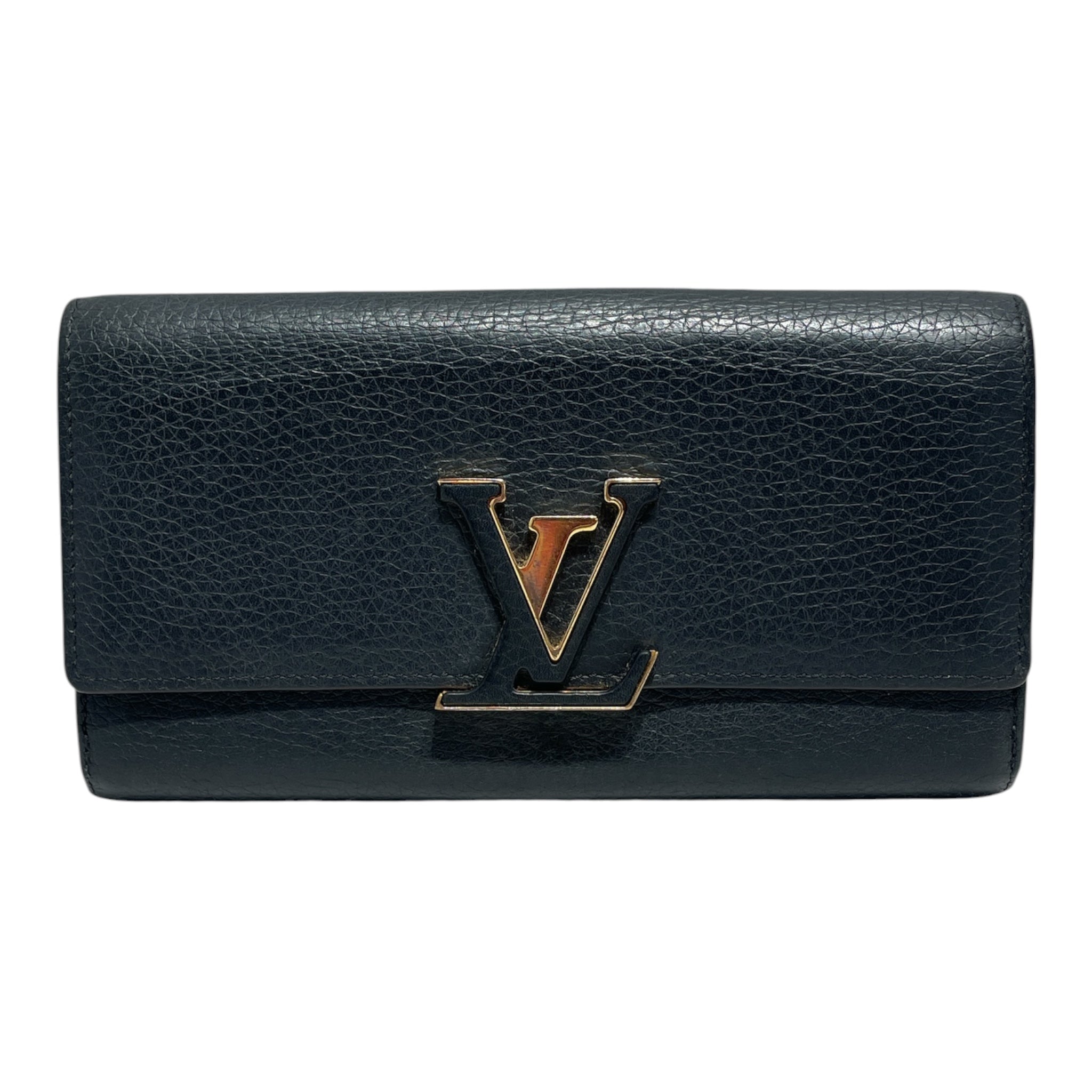 LOUIS VUITTON/Long Wallet/Leather/BLK/Capucines Long Wallet view 1