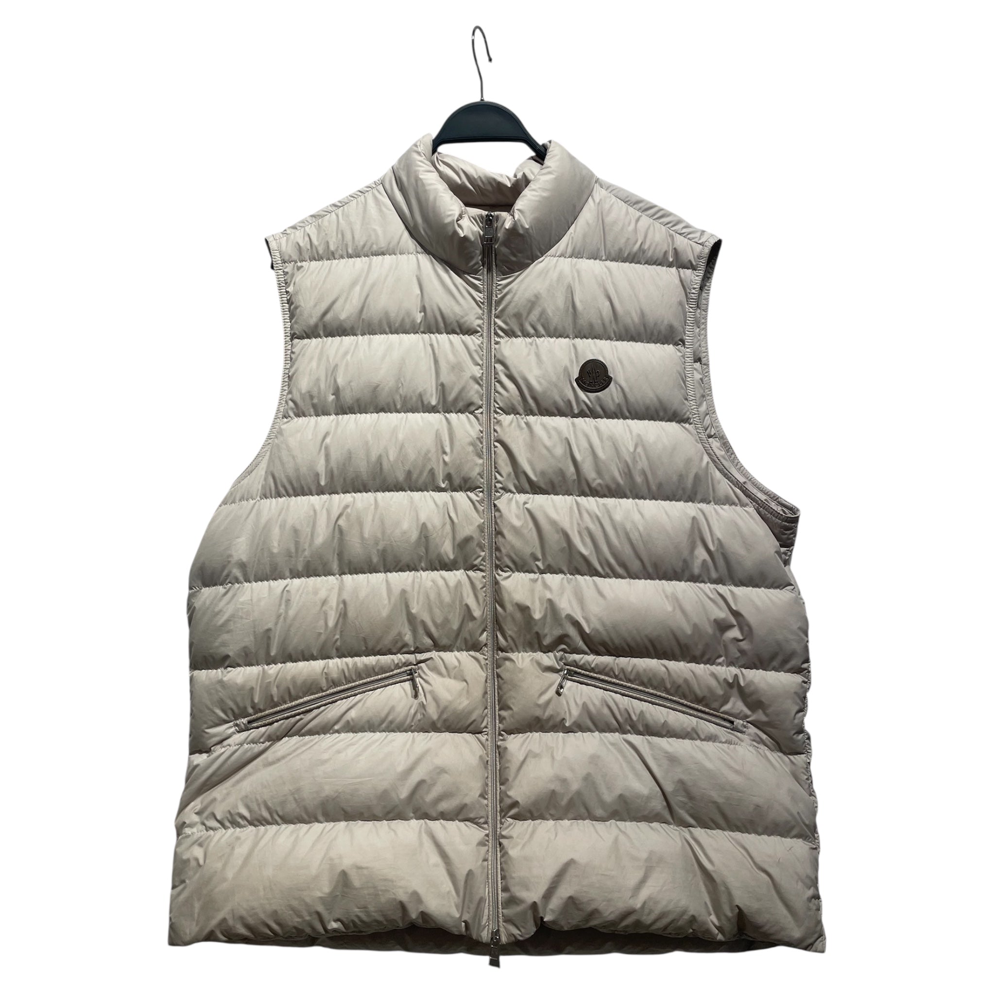 MONCLER/Puffer Vest/L/Nylon/CRM/Brown Rubber Chest Logo view 1