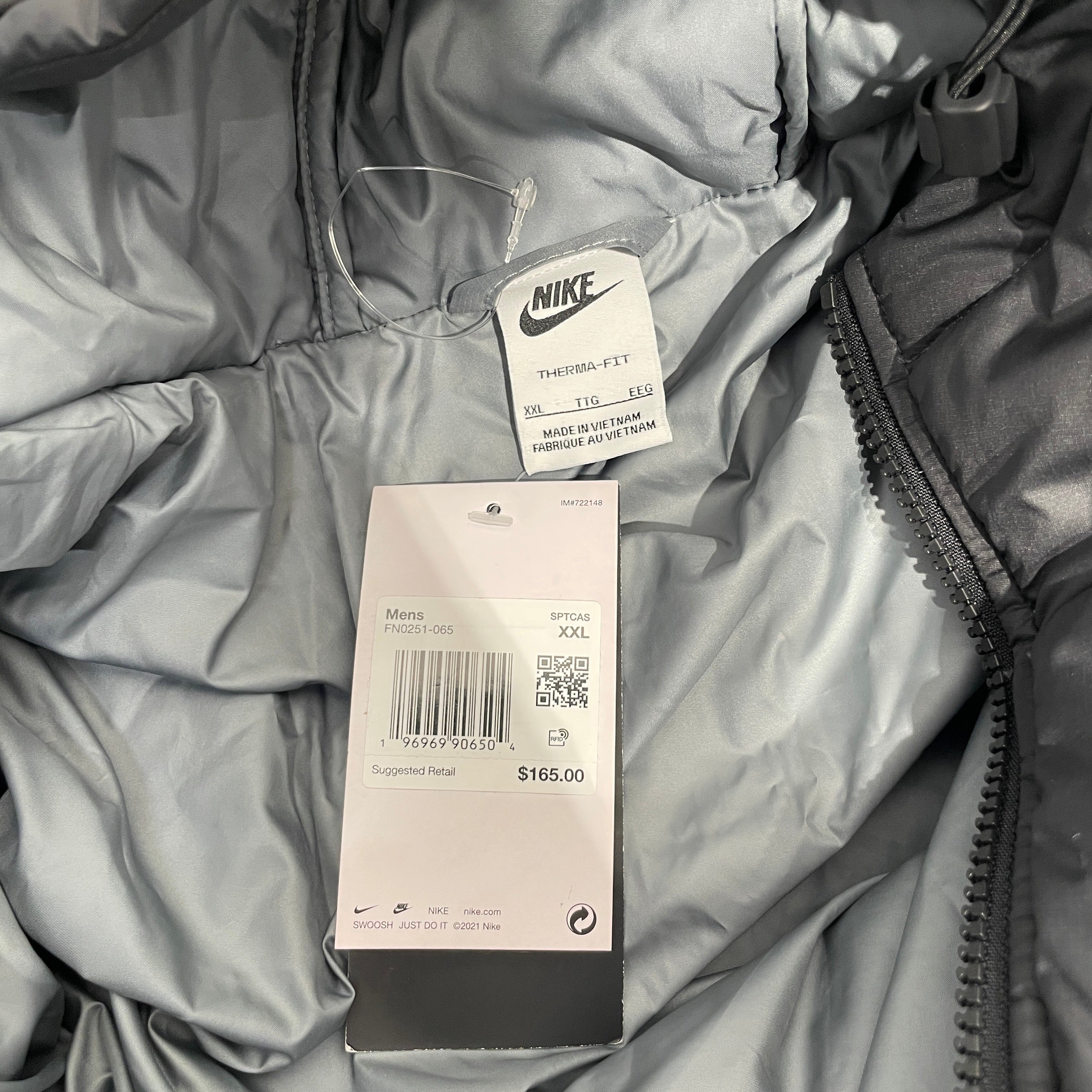 NIKE/Puffer Vest/XXL/Nylon/GRY/ view 3