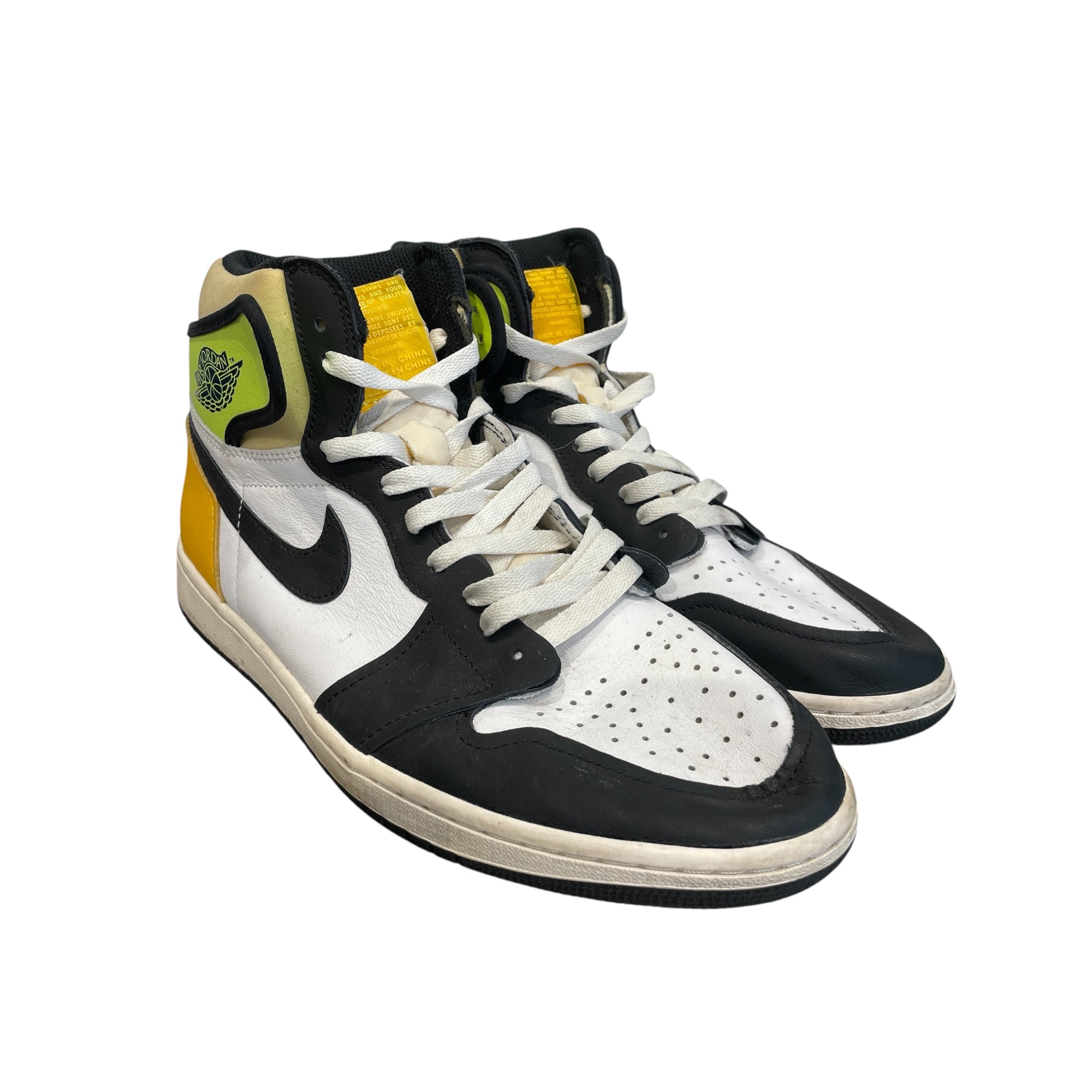NIKE/Hi-Sneakers/WHT/blk/wht/green/yellow view 1