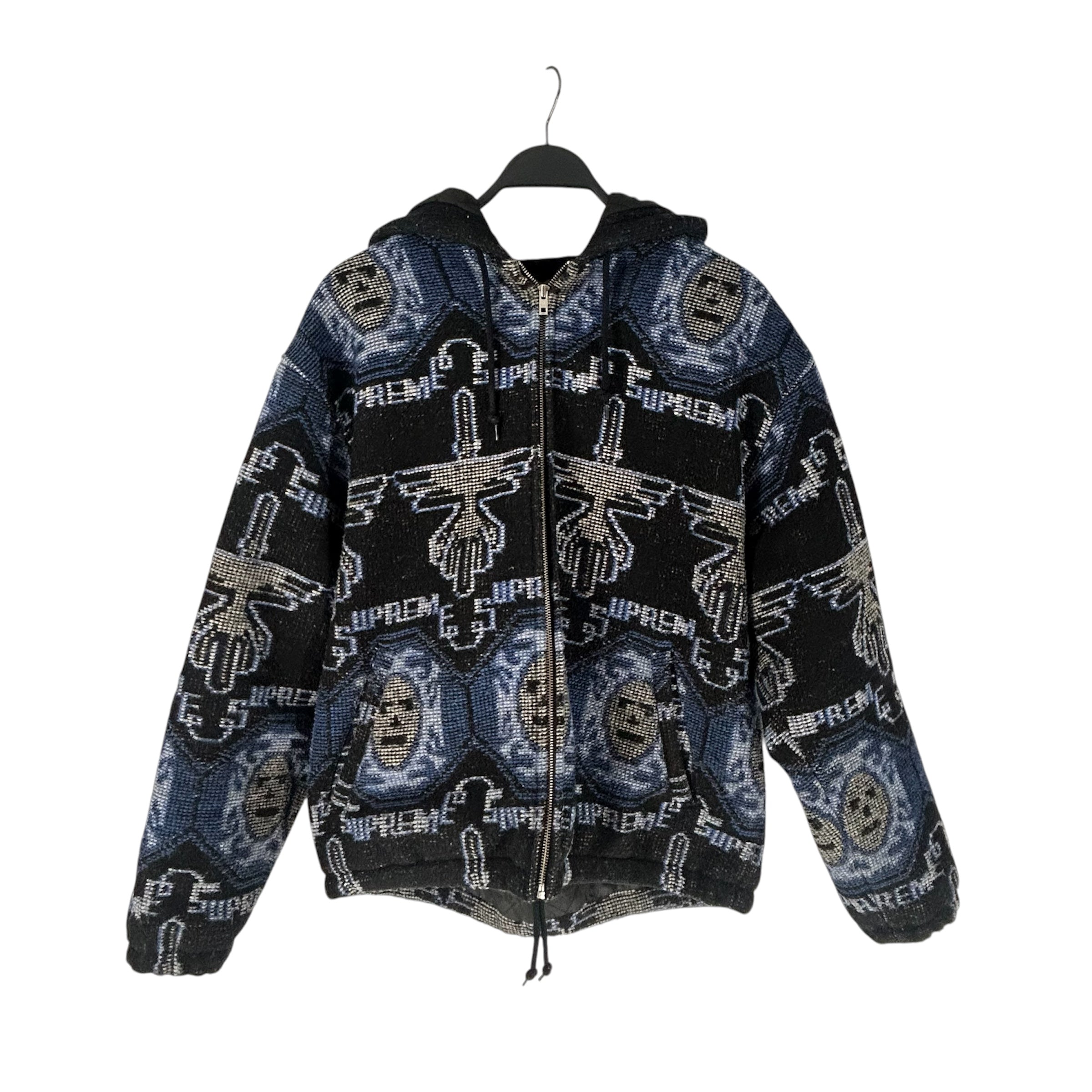 Supreme/Zip Up Hoodie/M/All Over Print/Wool/BLU/RN101837 SUPREME WOVEN HOODED view 1