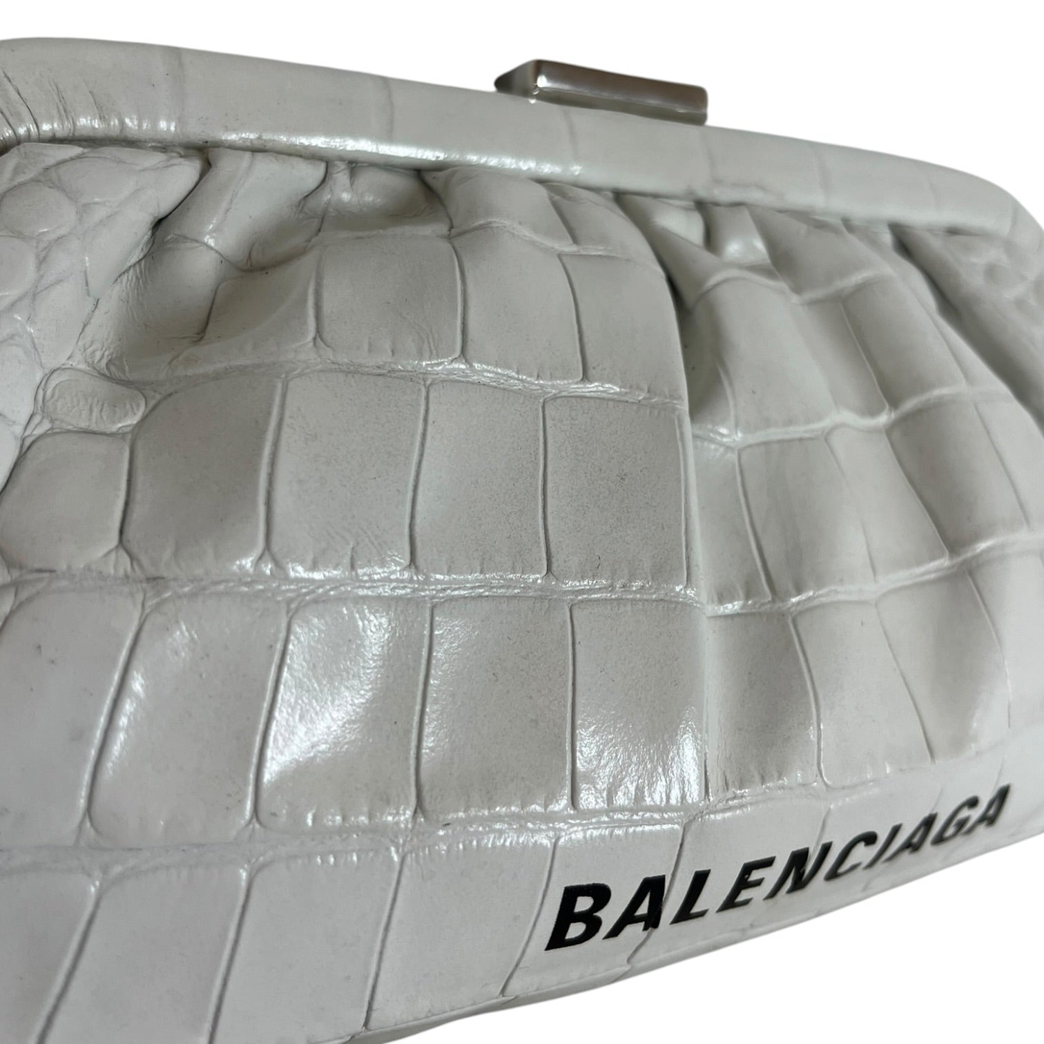 BALENCIAGA/Cross Body Bag/Leather/WHT/SMALL EMBOSSED LEATHER BAG view 5