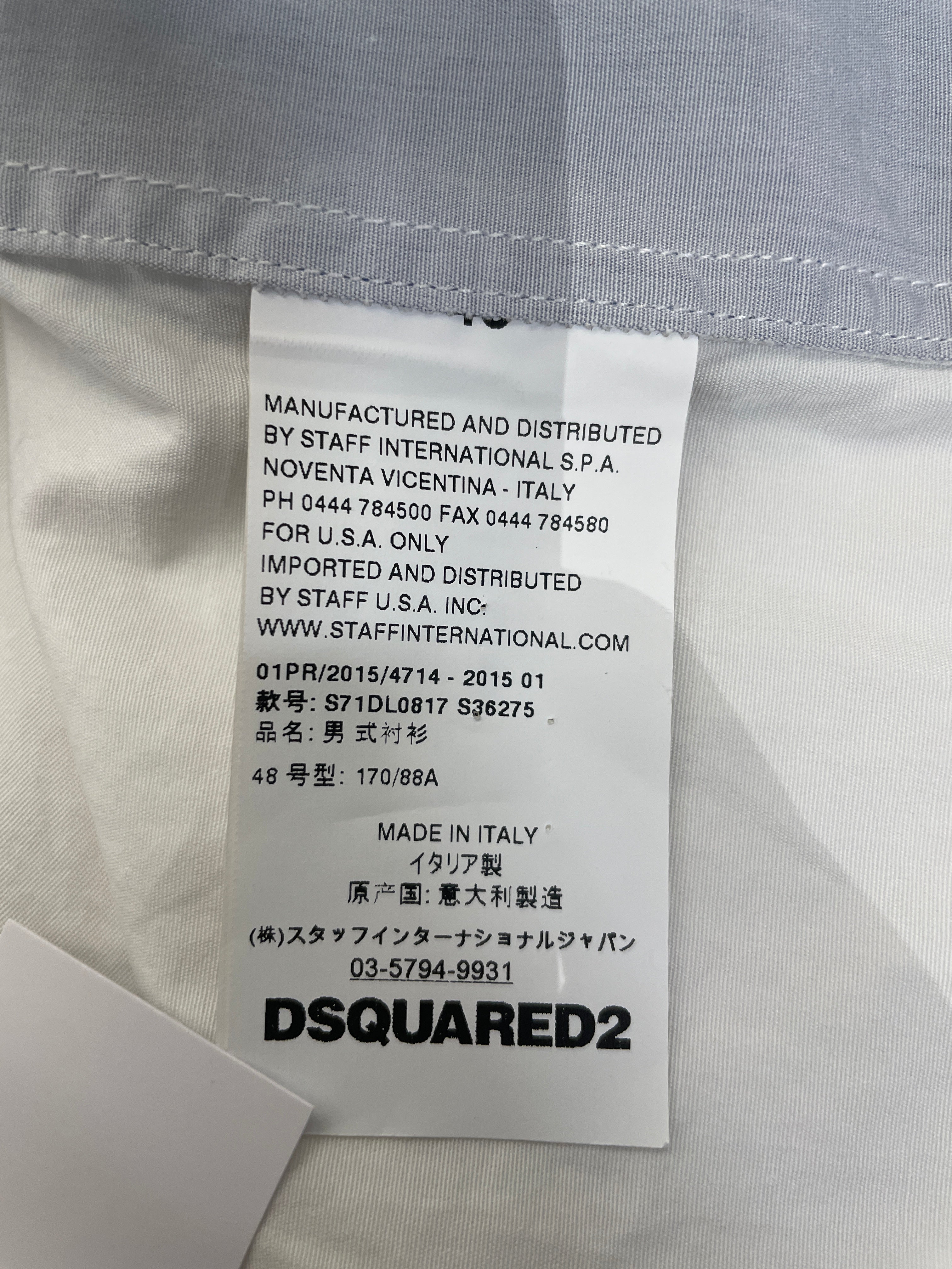 DSQUARED2/SS Shirt/48/Cotton/WHT/ view 4