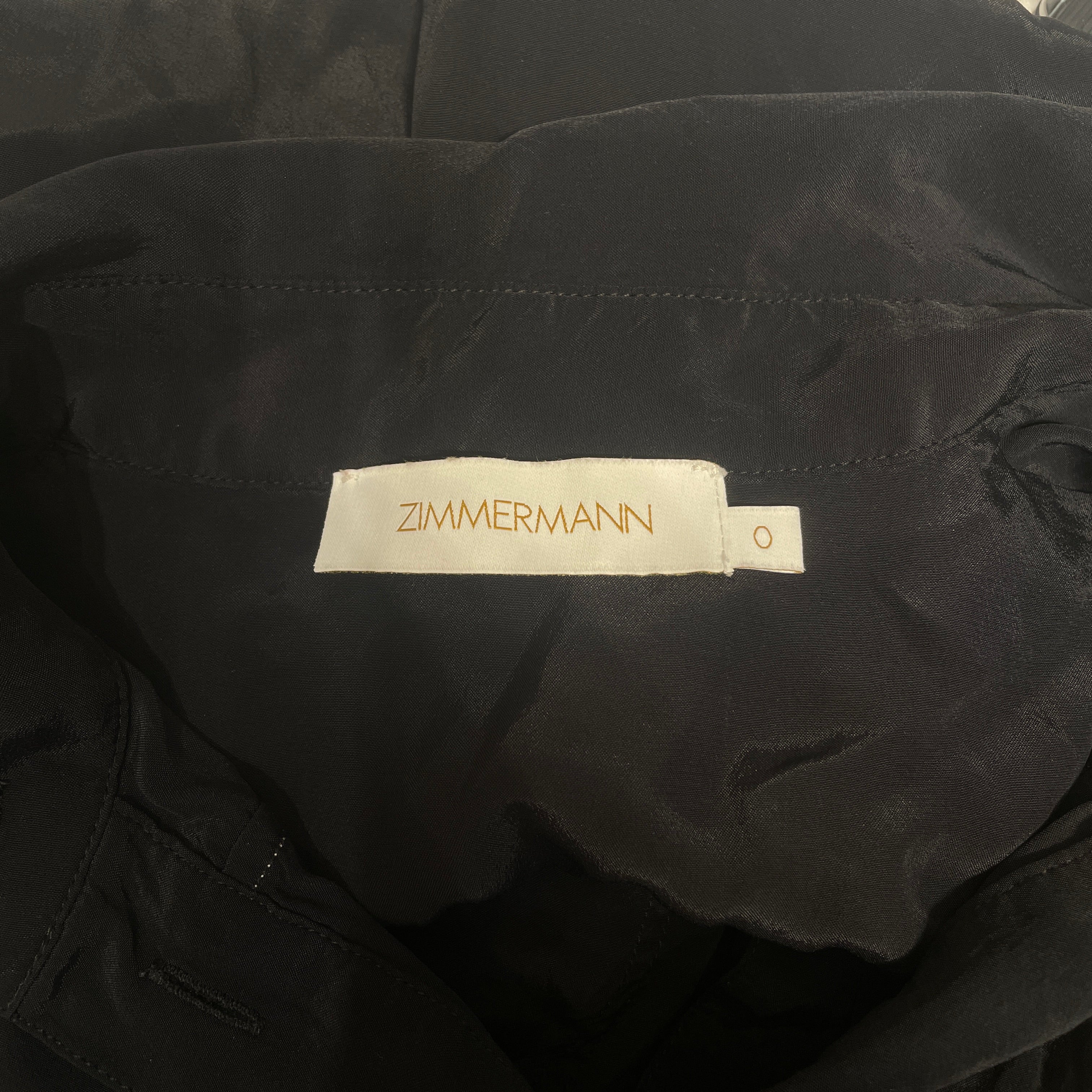 Zimmermann/LS Dress/0/Silk/BLK/White trim view 4