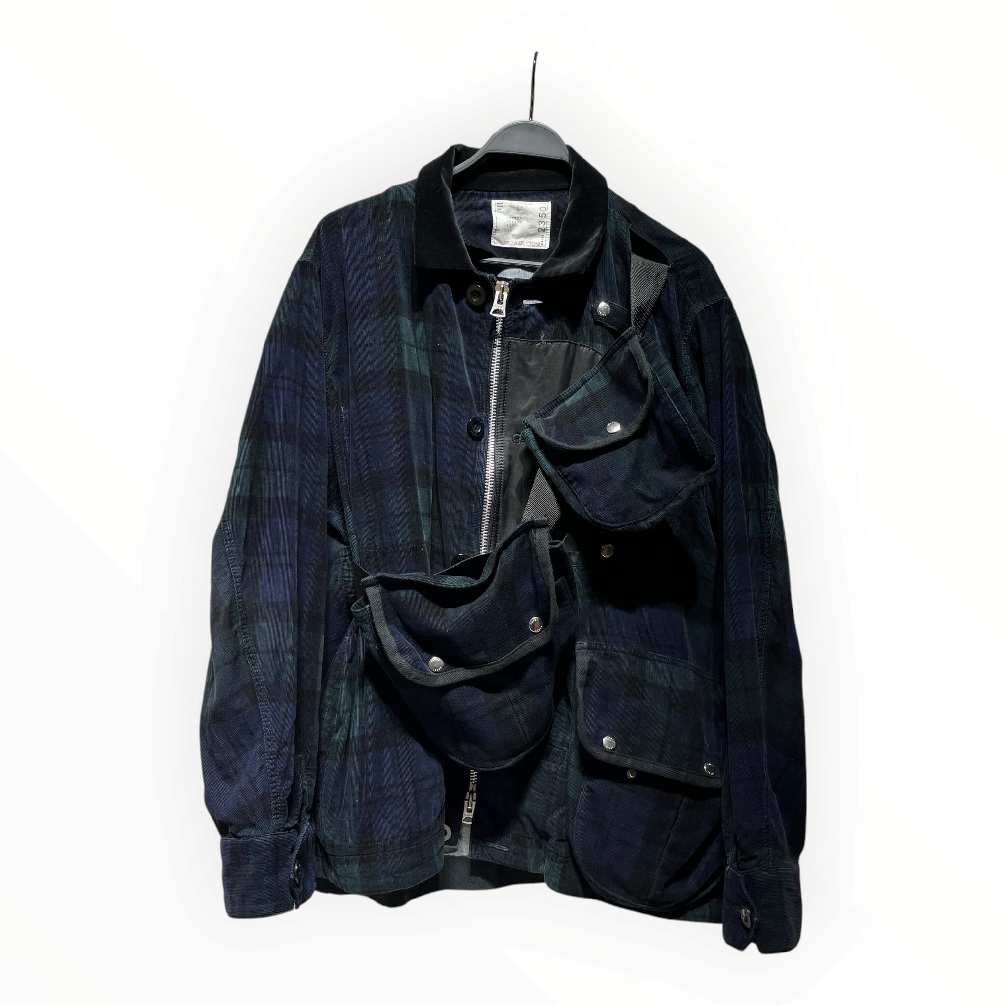 Sacai/Tailored Jkt/3/Wool/GRN/Plaid/Belt Bag Attachment view 1