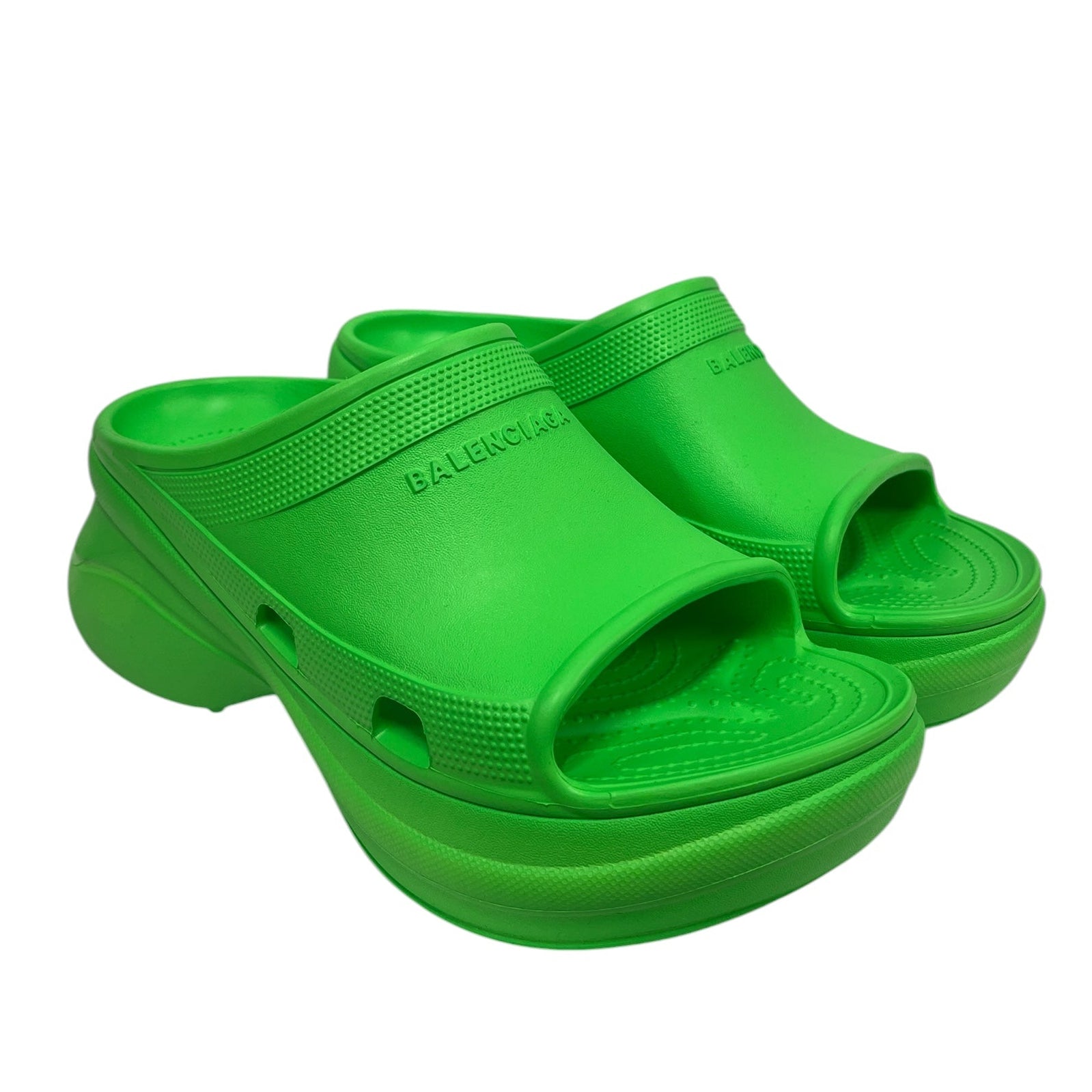 BALENCIAGA/Sandals/EU 45/Polyester/GRN/Pool Crocs view 1