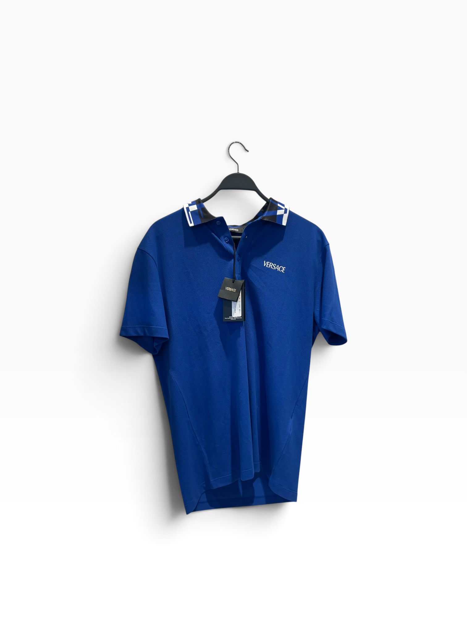 VERSACE/T-Shirt/L/Cotton/BLU/Logo Embroidery view 1