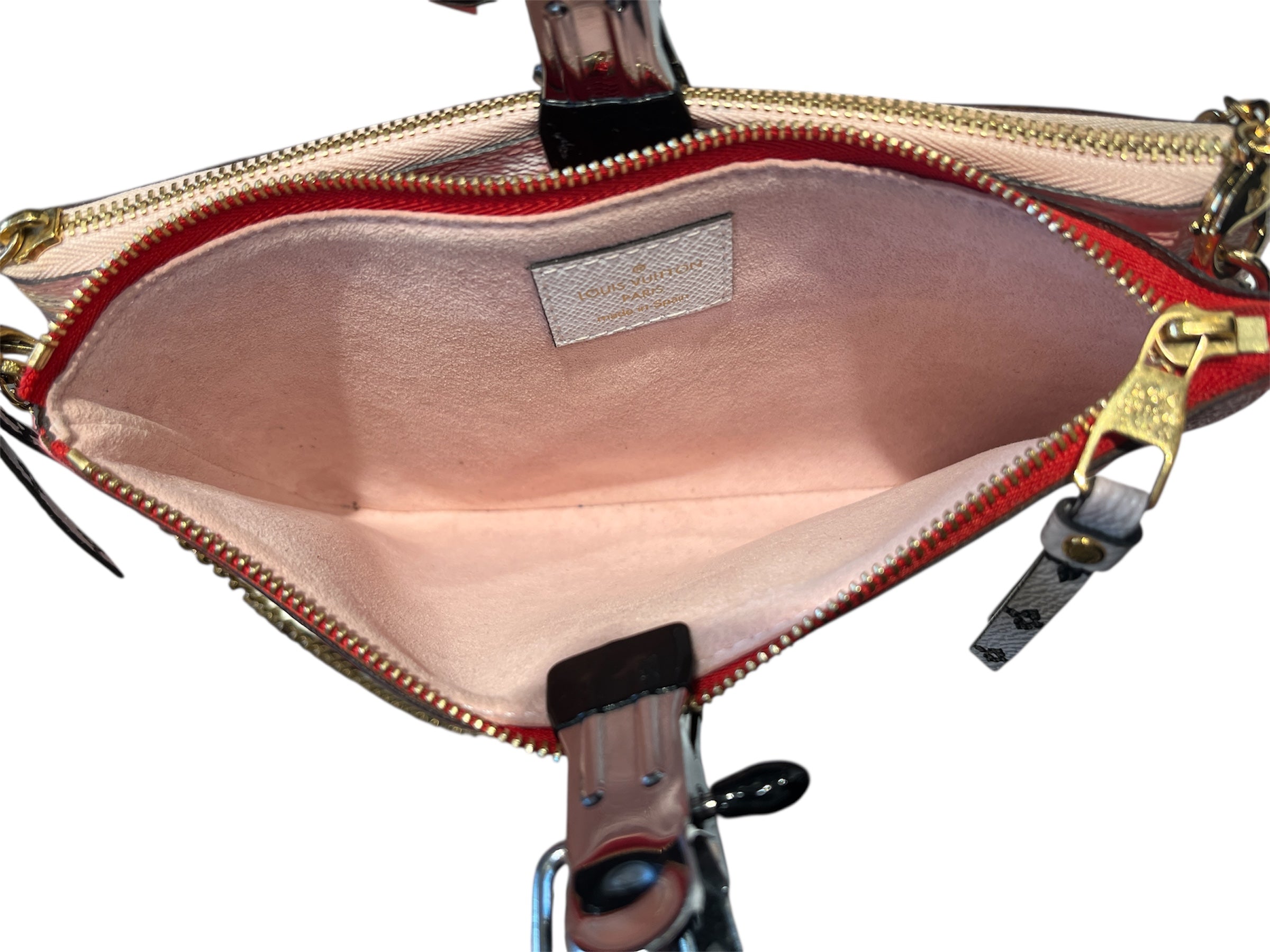 LOUIS VUITTON/Bag/Monogram/Leather/RED/RED/WHT DOUBLE ZIP POCHETTE view 5