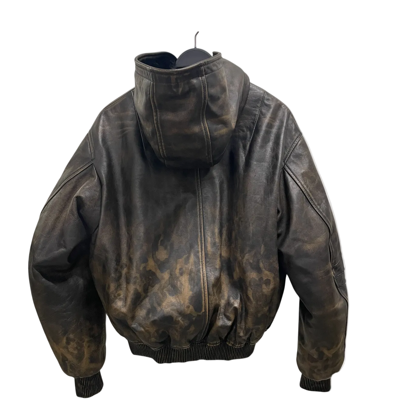 424(FourTwoFour)/Leather Jkt/50/Leather/BRW/Animal Pattern/RARE LEAOPARD HOODED view 2
