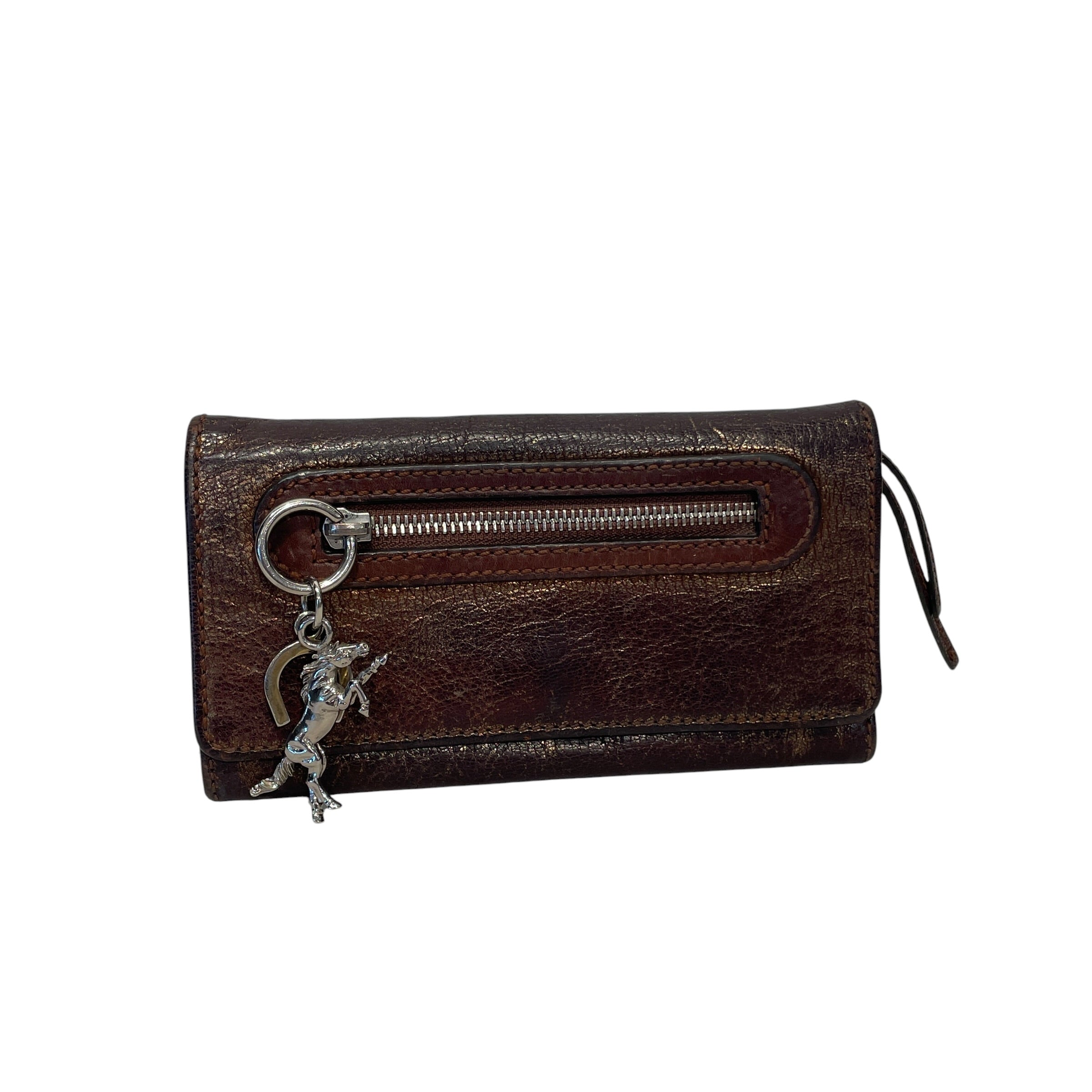 Chloe/Long Wallet/Leather/BRW/L's/HORSE CHARM ZIPPER PULL view 3