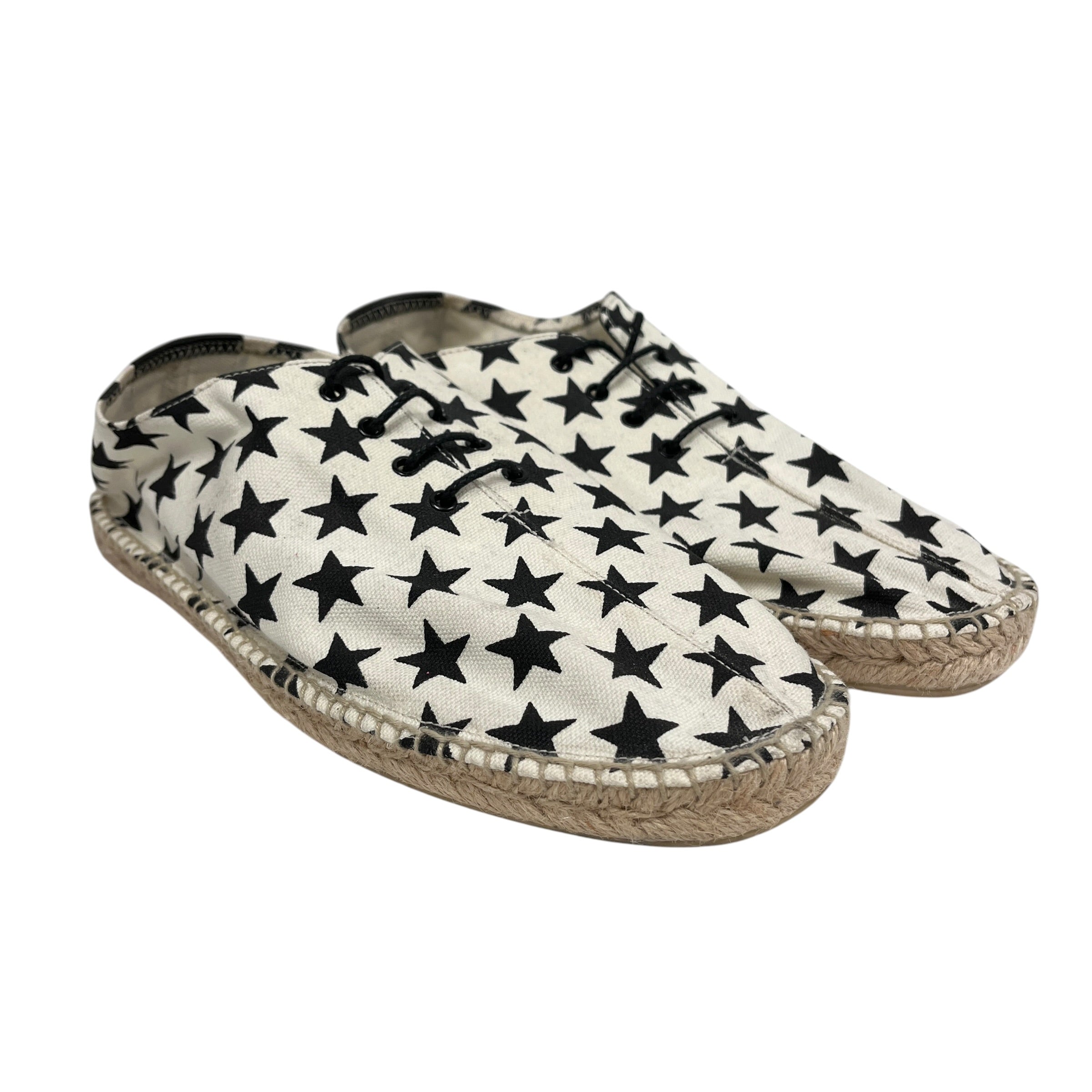 SAINT LAURENT/Espadrilles/US 10/All Over Print/Cotton/WHT/Black Star Lace Ups view 1