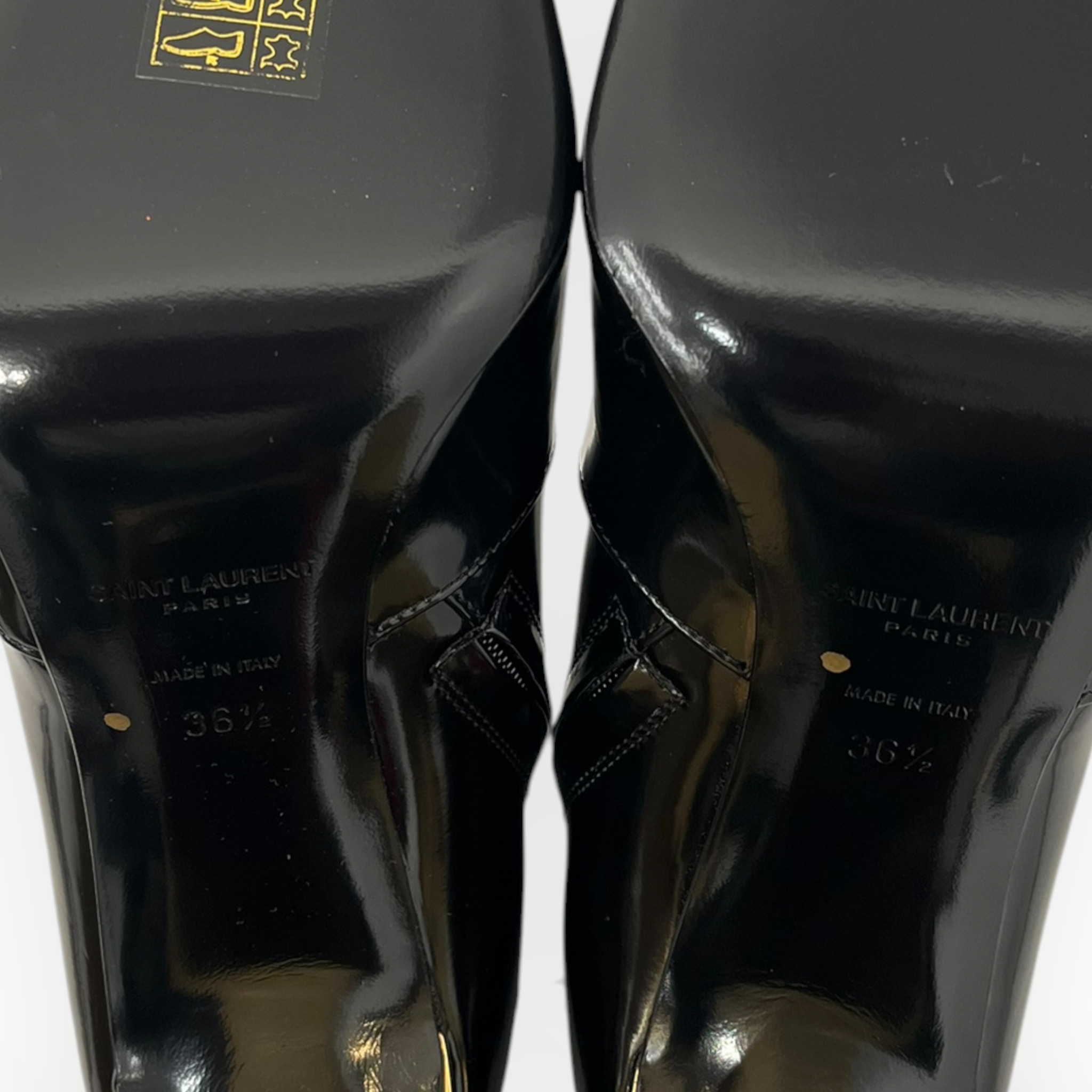 YVES SAINT LAURENT/Boots/US 5.5/Leather/BLK/AUTEUIL BOOTIE/GOLD HEEL view 4