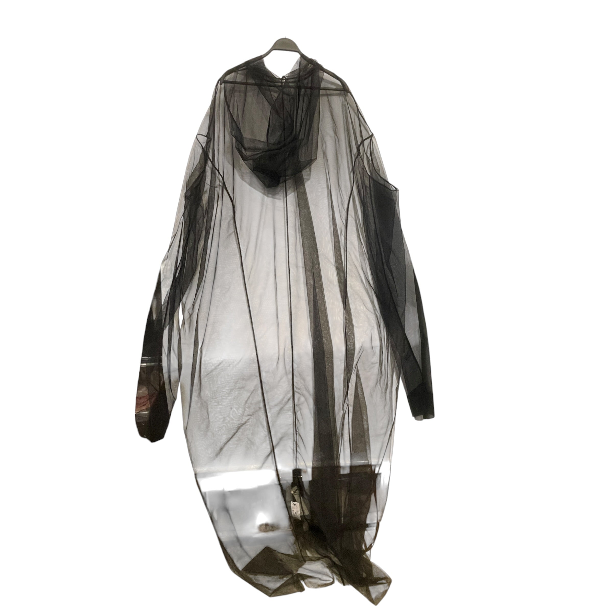 Rick Owens/Trench Coat/Cotton/BLK/SHEER HOODED view 2