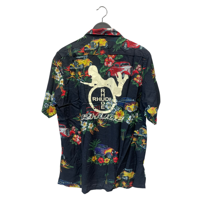 RHUDE/SS Shirt/M/Rayon/BLK/All Over Print/CARS / ALOHA