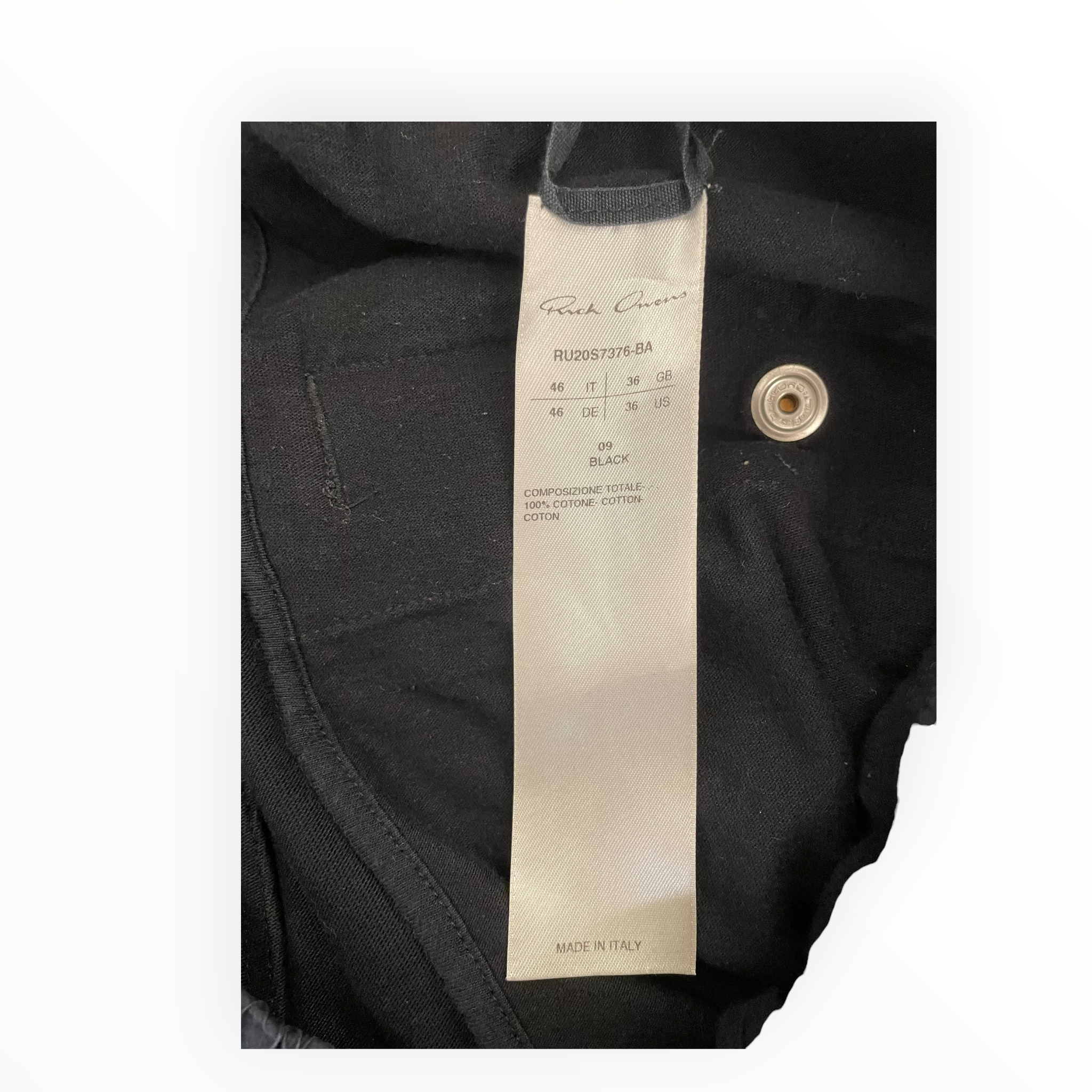 Rick Owens/Cropped Pants/36/Cotton/BLK/Button Fly/techuatl sis 20 view 4