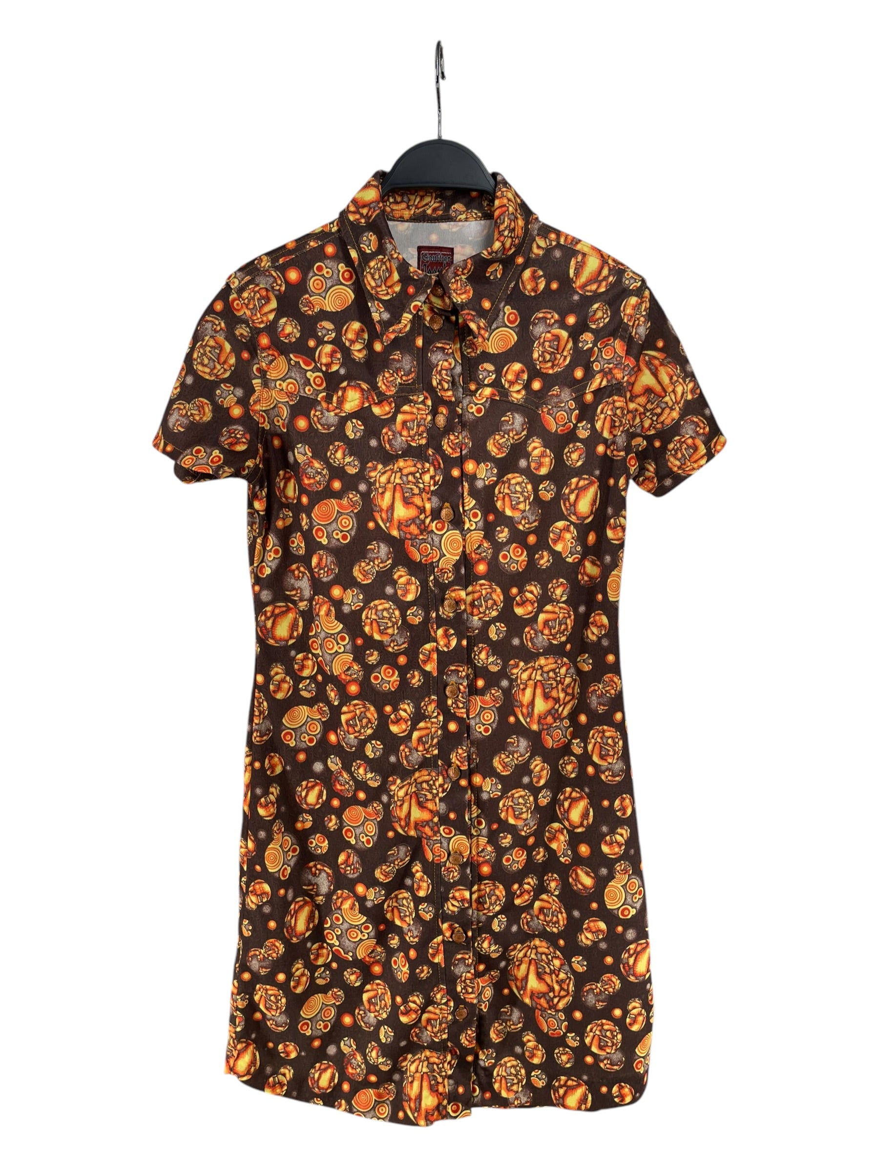 GAULTIER JEAN'S/SS Dress/42/All Over Print/Polyester/ORN/ORANGE ORB AOP GRAPHIC PRINT view 1