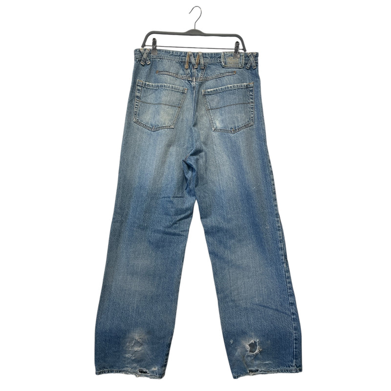 MARITHE FRANCOIS GIRBAUD/Pants/Cotton/BLU/KNEE PATCH