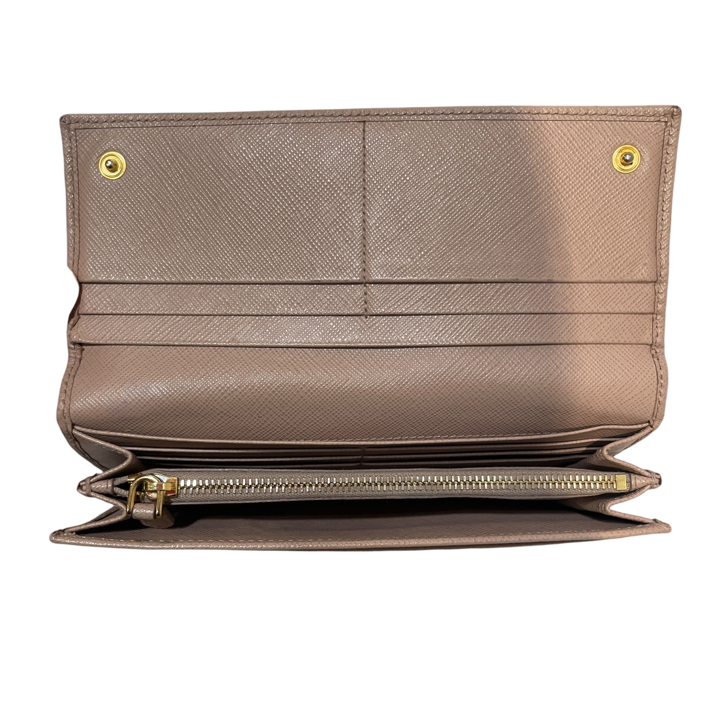 PRADA/Long Wallet/Leather/BEG/Large Saffiano view 3