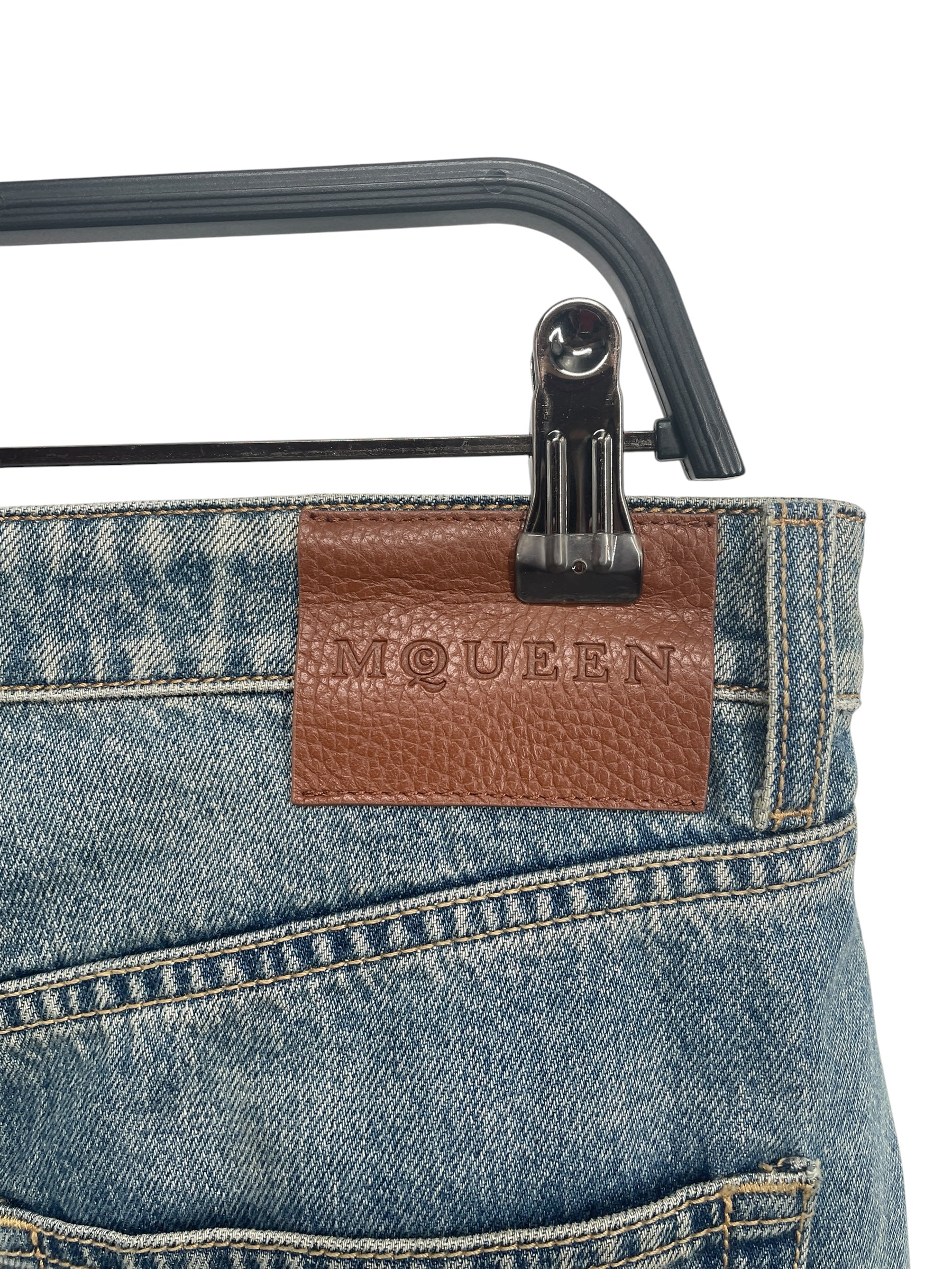Alexander McQueen/Skinny Pants/28/Cotton/BLU/SHEARLING TRIM JEANS INDIGO view 5