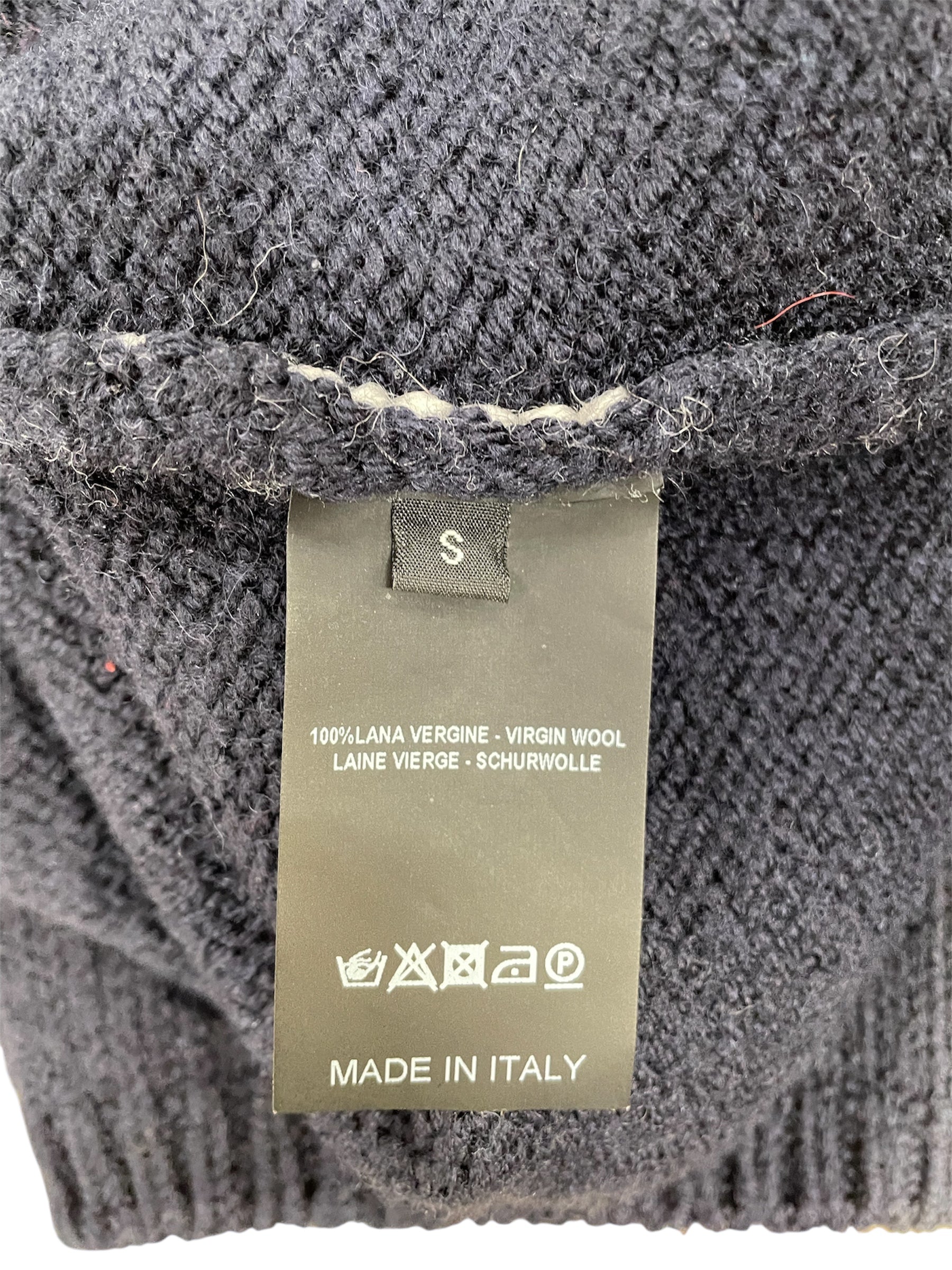 RAF SIMONS/Heavy Sweater/S/Wool/NVY/RS CROPPED view 3