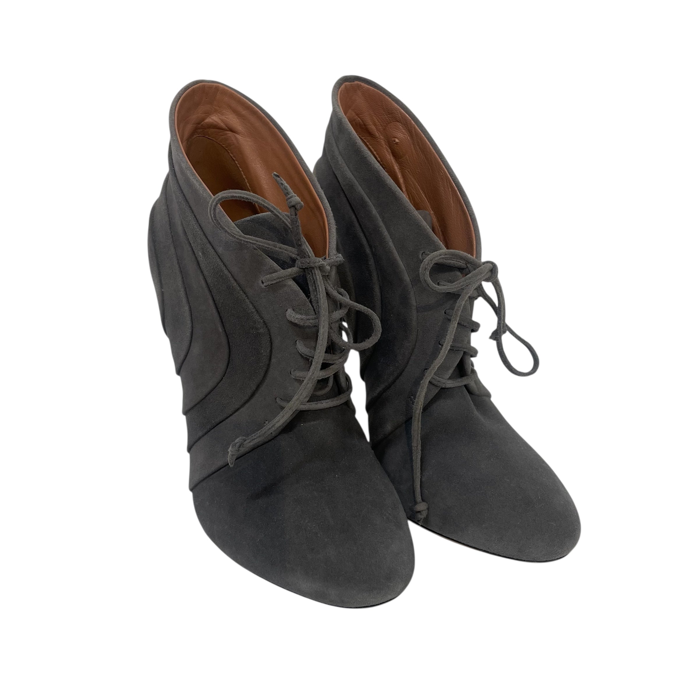 ALAIA/Heels/EU 37.5/Suede/GRY/LAYERED HEEL view 1