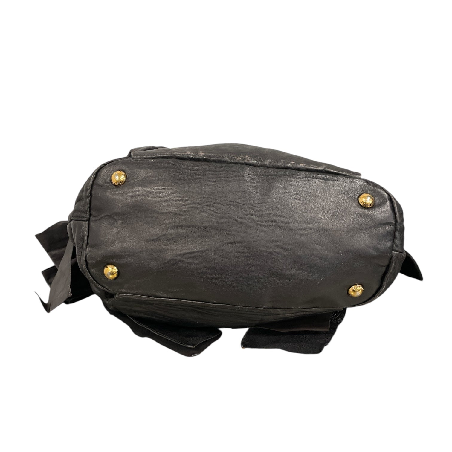 PRADA/Hand Bag/Leather/BLK/BOWS view 3