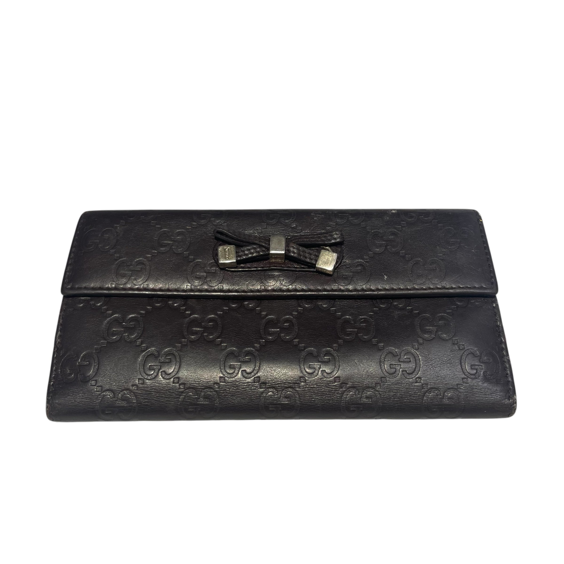 GUCCI/Long Wallet/Leather/BRW/CHARISMA WALLET W BOW view 1