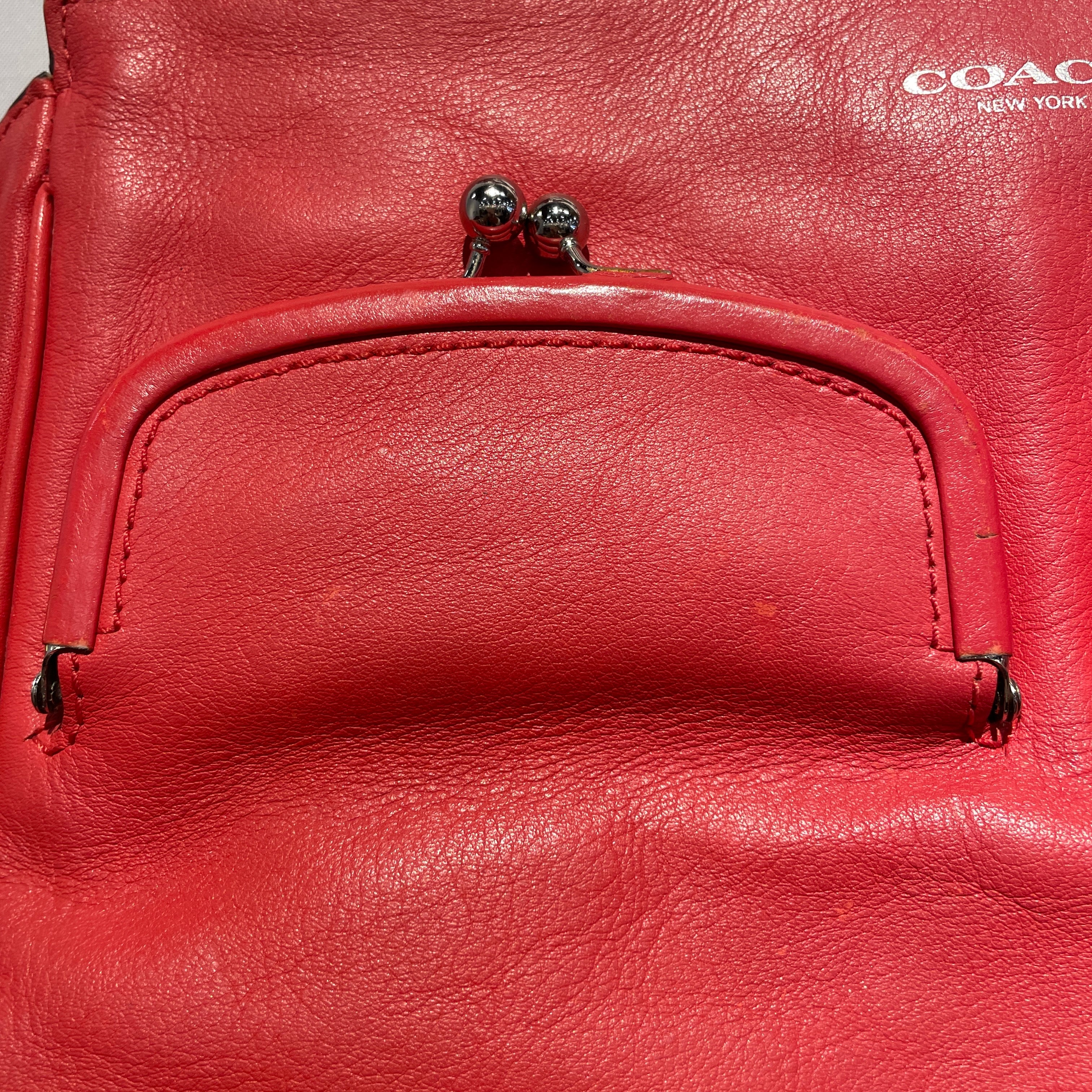 COACH/Bag/Leather/RED/double kisslock view 4