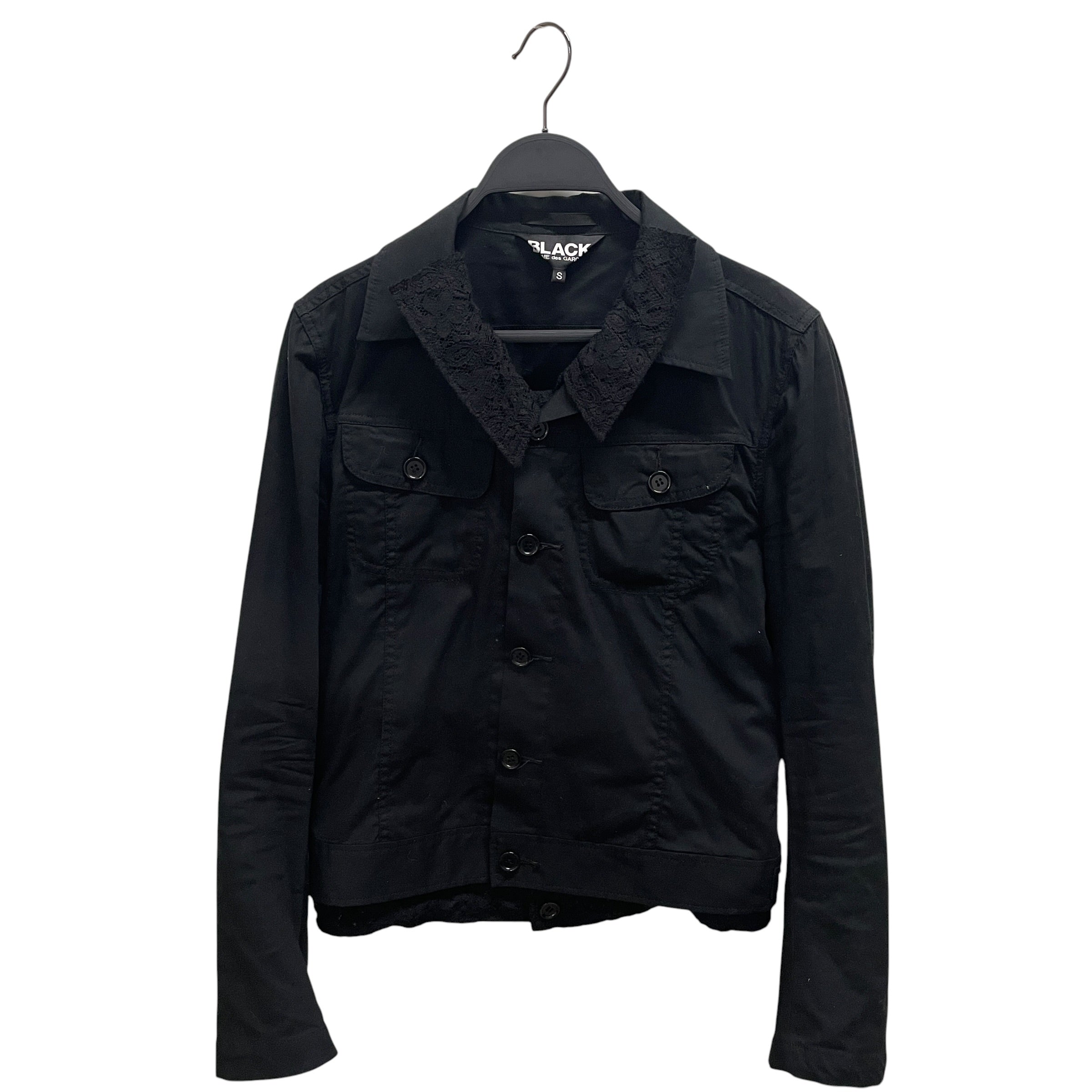 BLACK COMME des GARCONS/Jacket/S/BLK/1O-J019/LAYERED LACE BUTTON UP view 1