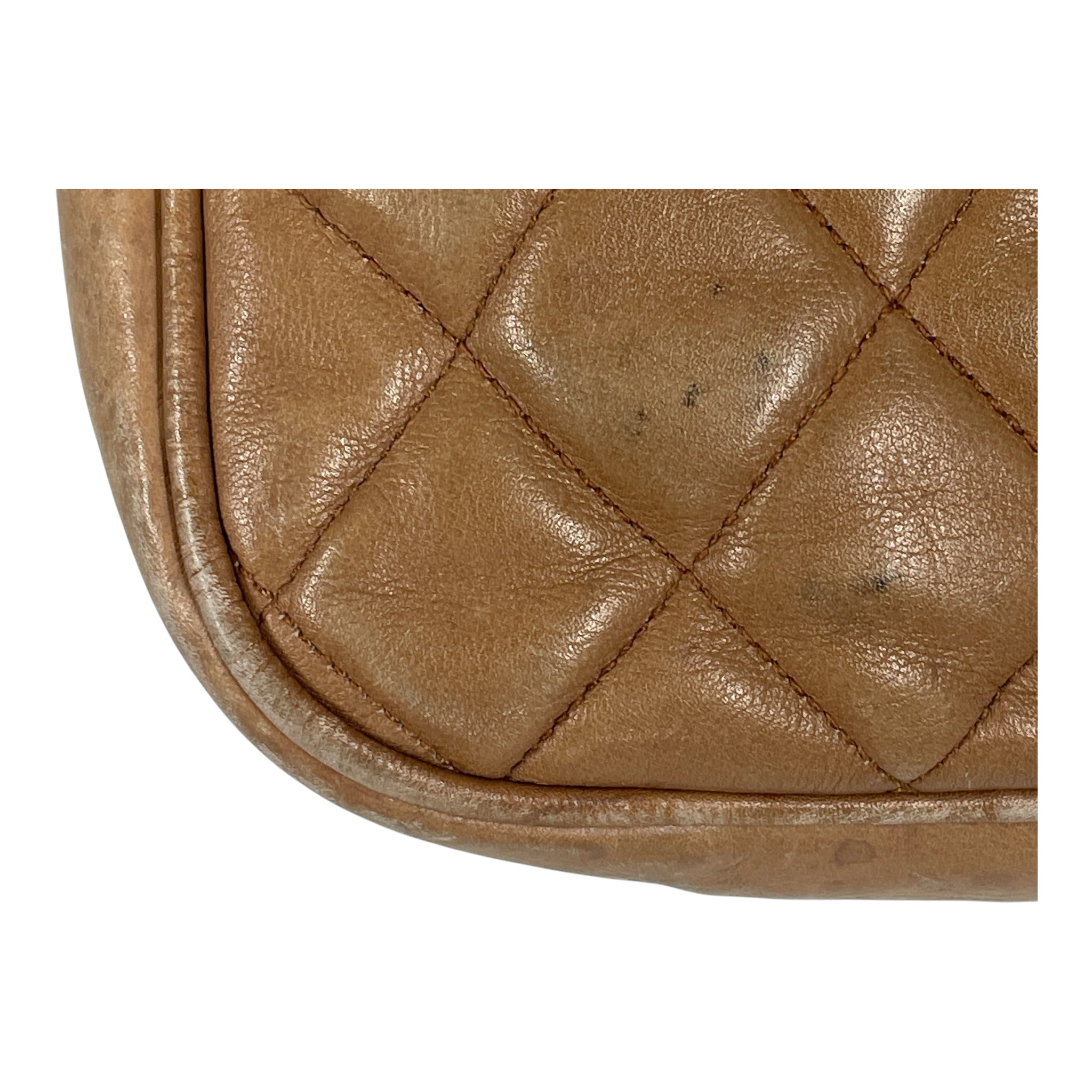 CHANEL/Cross Body Bag/OS/Leather/BEG/BEIGE HOBO QUILTED SML CRSSBDY view 7