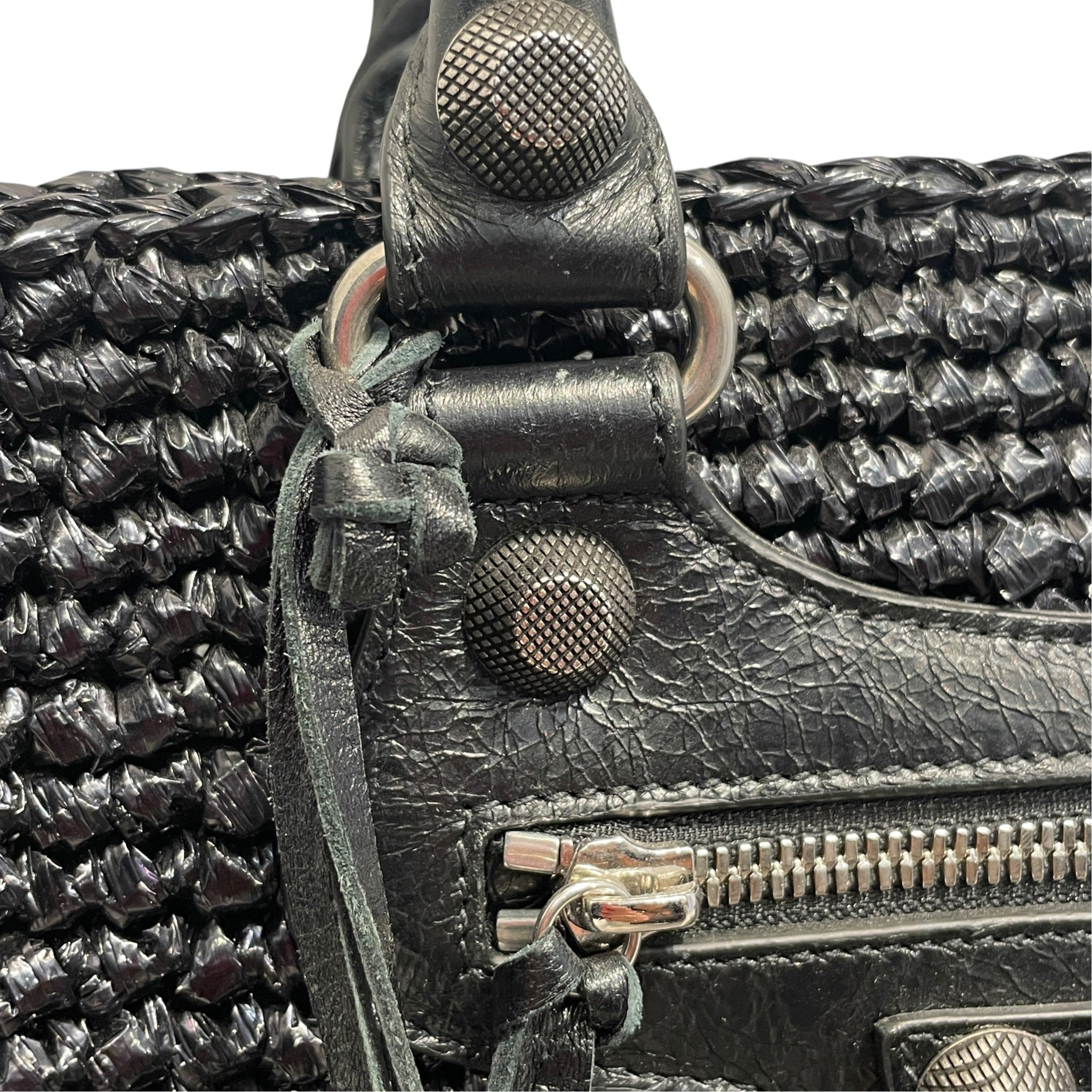 BALENCIAGA/Basket Bag/BLK/Raffia Le Cagole Panier view 7
