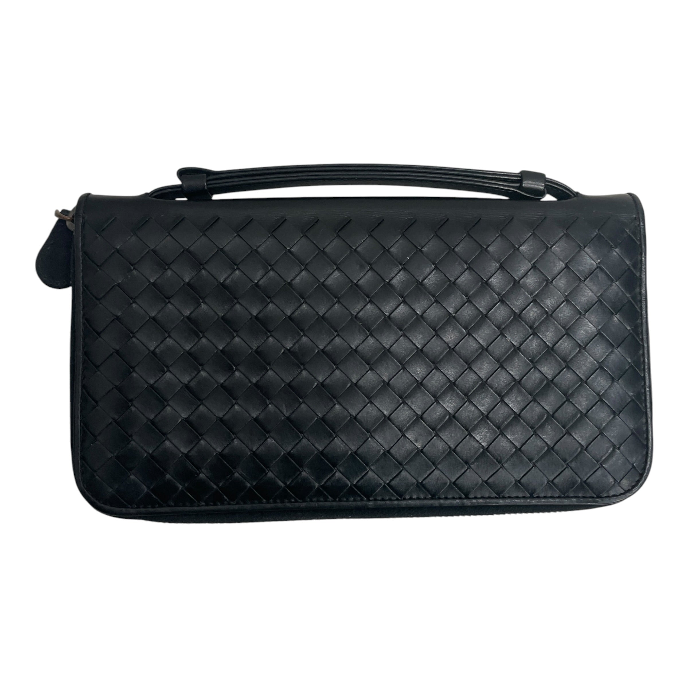 BOTTEGA VENETA/Long Wallet/Leather/BLK/L's/WOVEN WALLET WITH HANDLE view 2