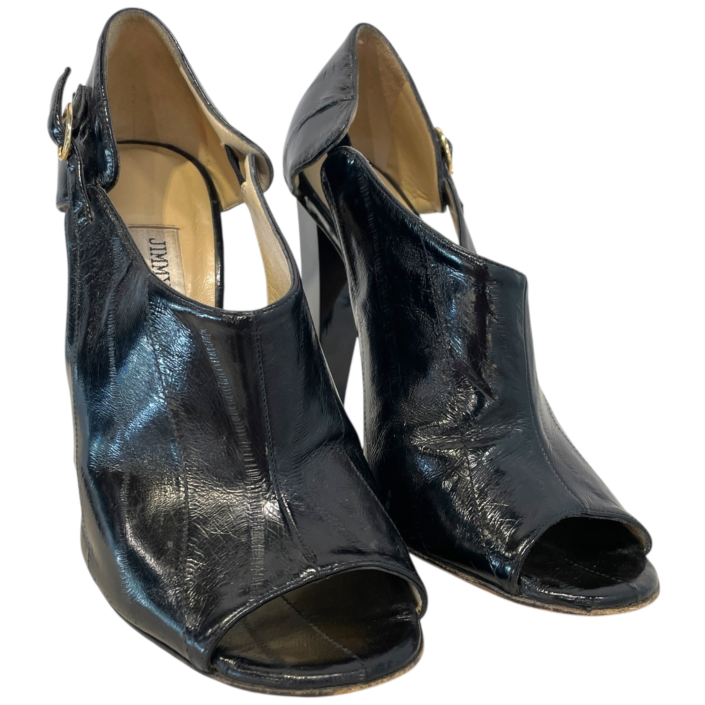 JIMMY CHOO/Heels/EU 37.5/Leather/BLK/Eelskin view 1