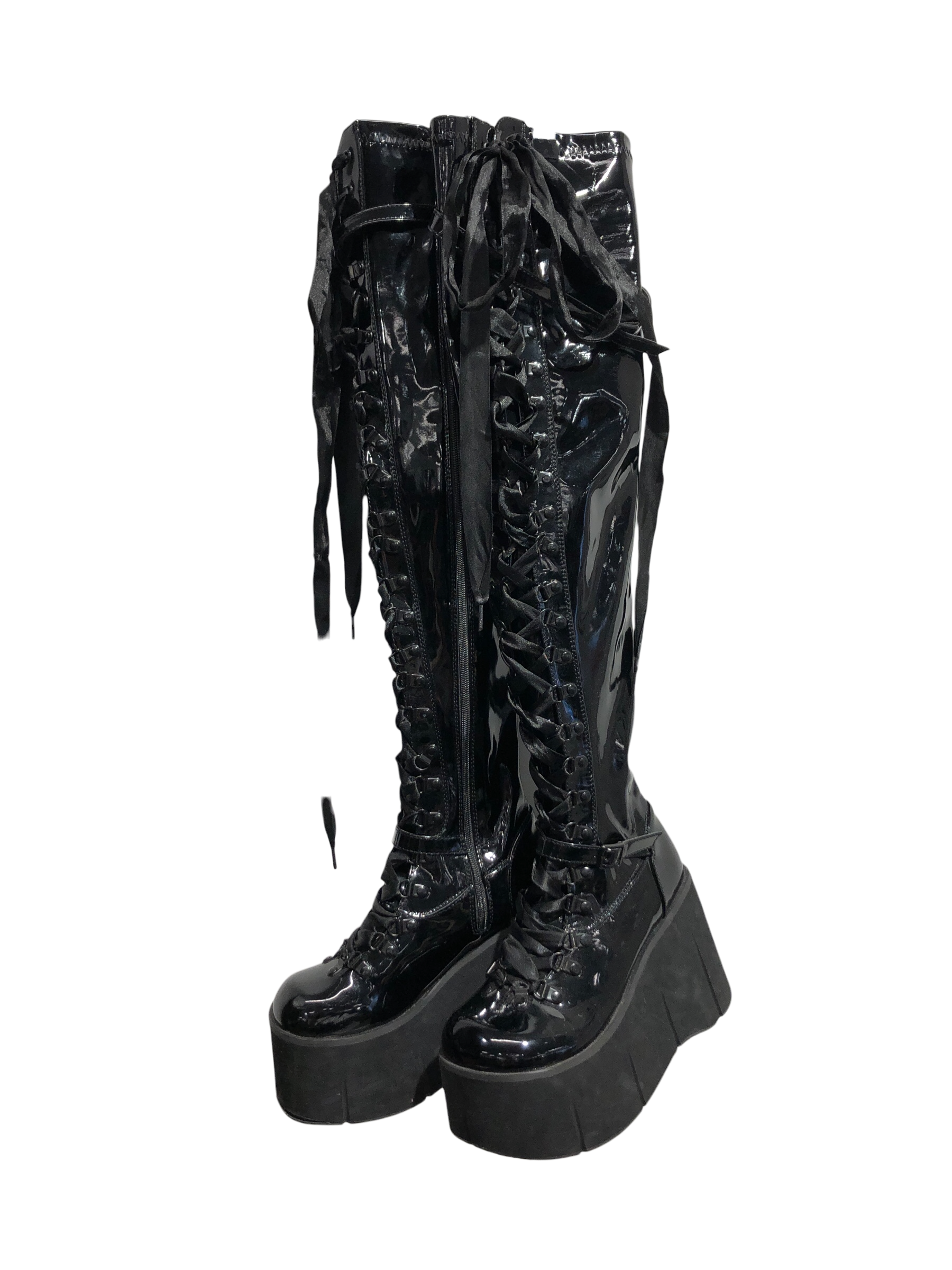 Demonia/Long Boots/US 8.5/Leather/BLK/ view 1