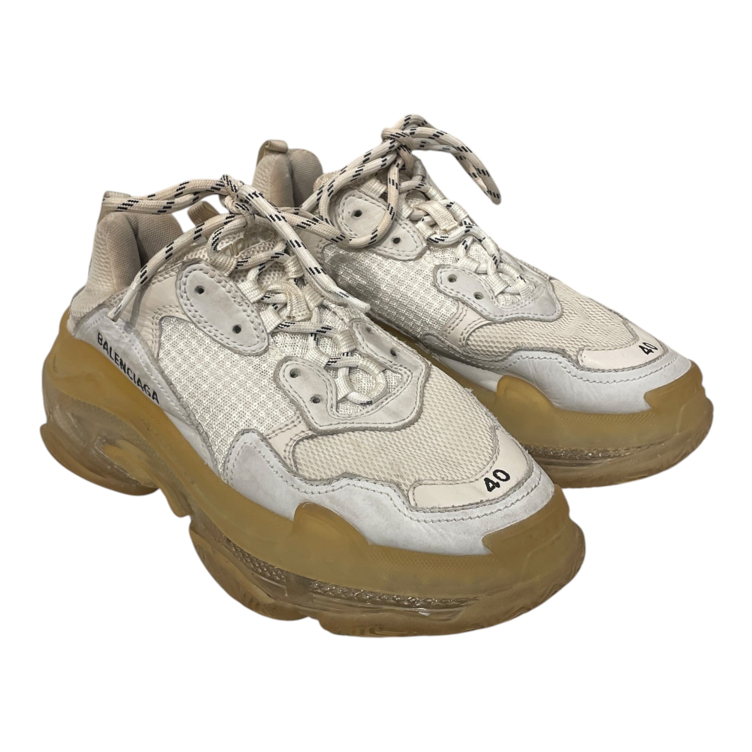 BALENCIAGA/Low-Sneakers/EU 40/Nylon/WHT/TRIPLE S CLEAR SOLE view 1