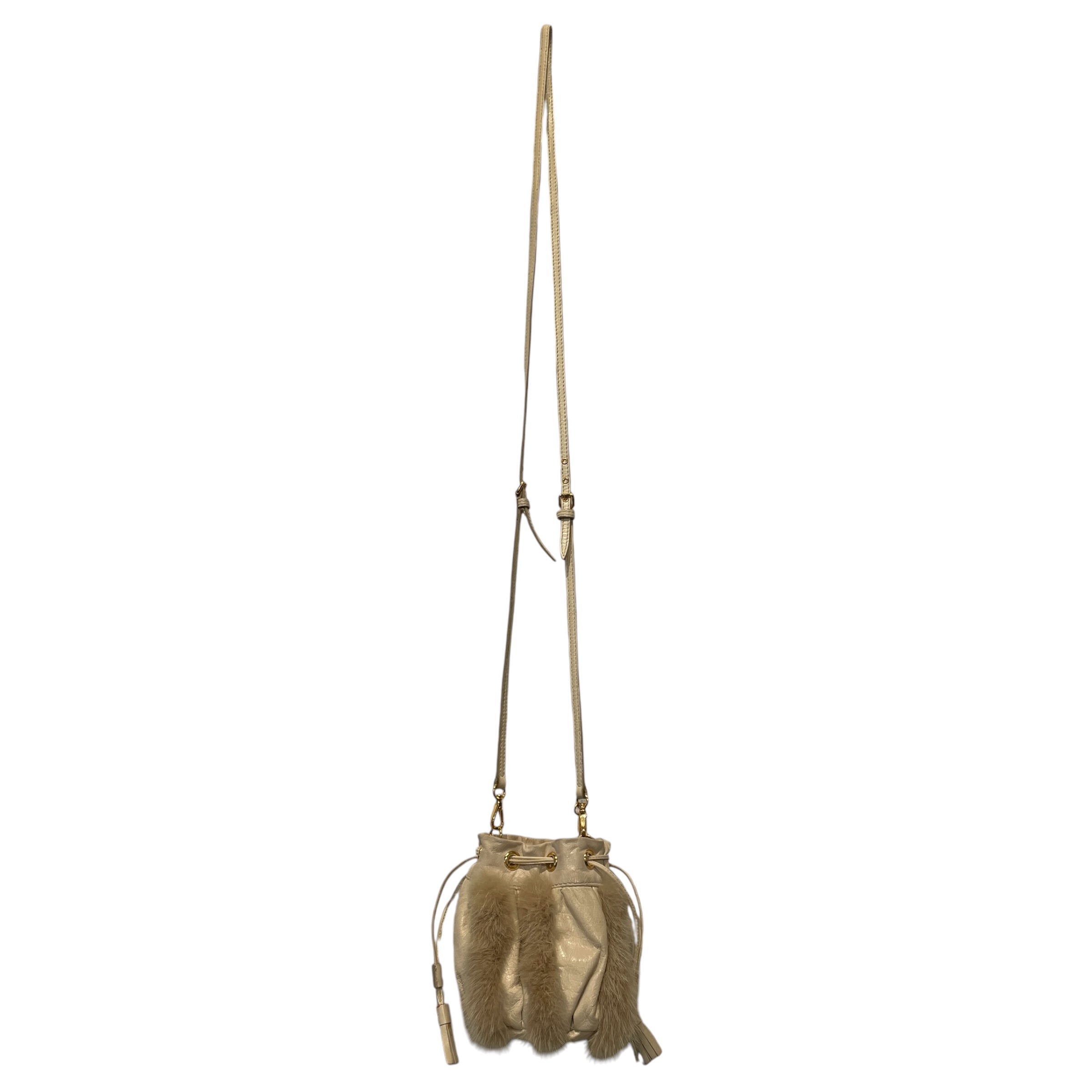 MIU MIU/Cross Body Bag/Leather/CRM/MINK FUR TRIM view 1
