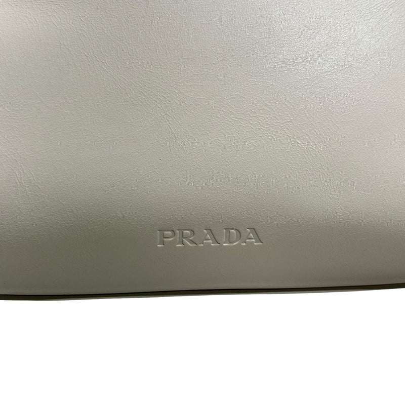 PRADA/Hand Bag/Leather/WHT/PRADA MONKEY CHAIN ACCENT