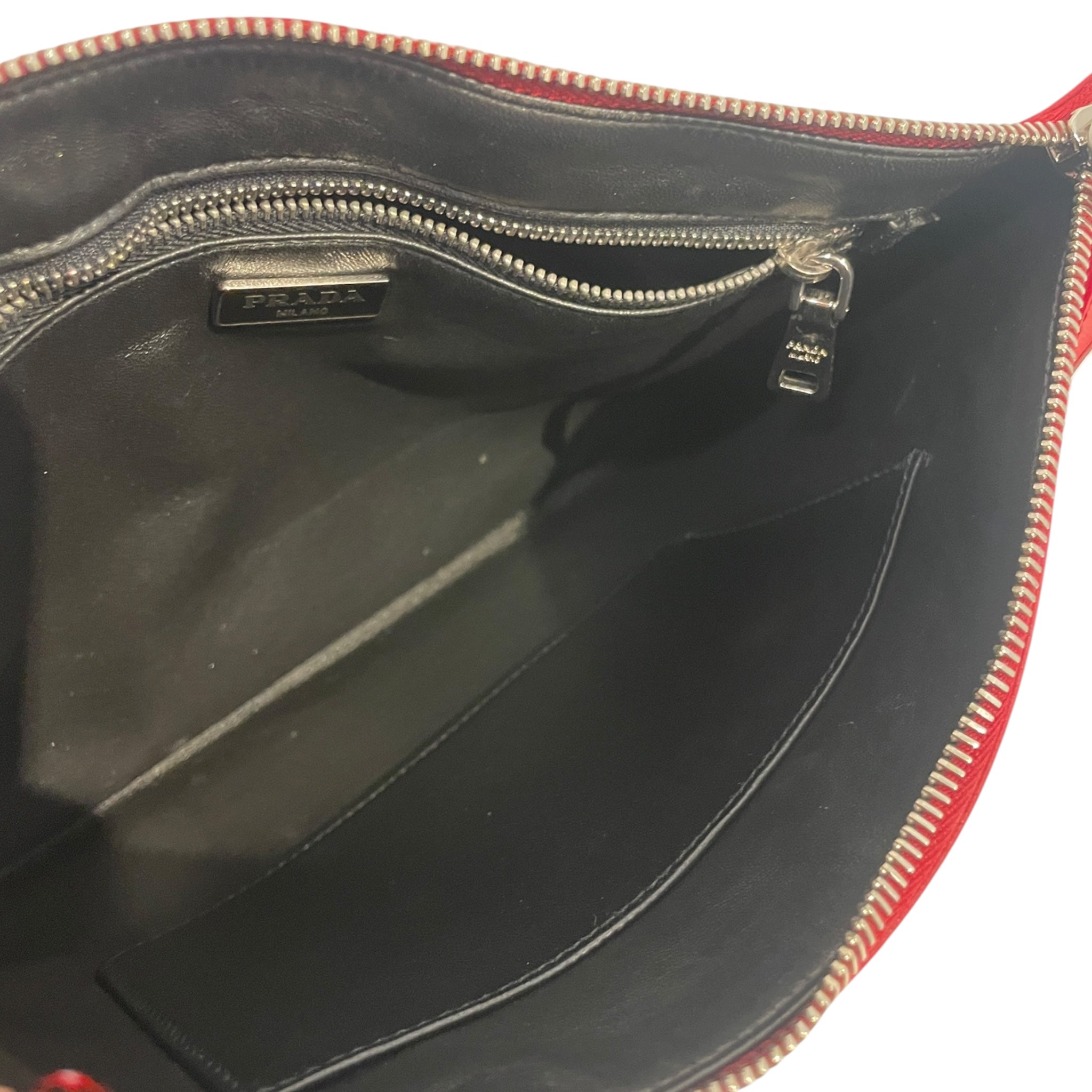 PRADA/Clutch Bag/Leather/RED/Lux Clutch view 5