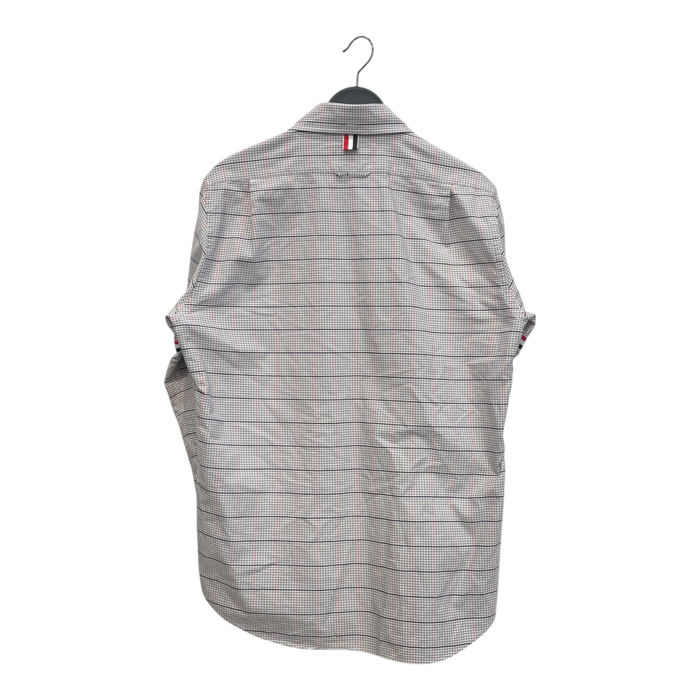 THOM BROWNE. NEW YORK/LS Shirt/3/Cotton/GRY/Plaid/RES BLU GRY PLAID view 2
