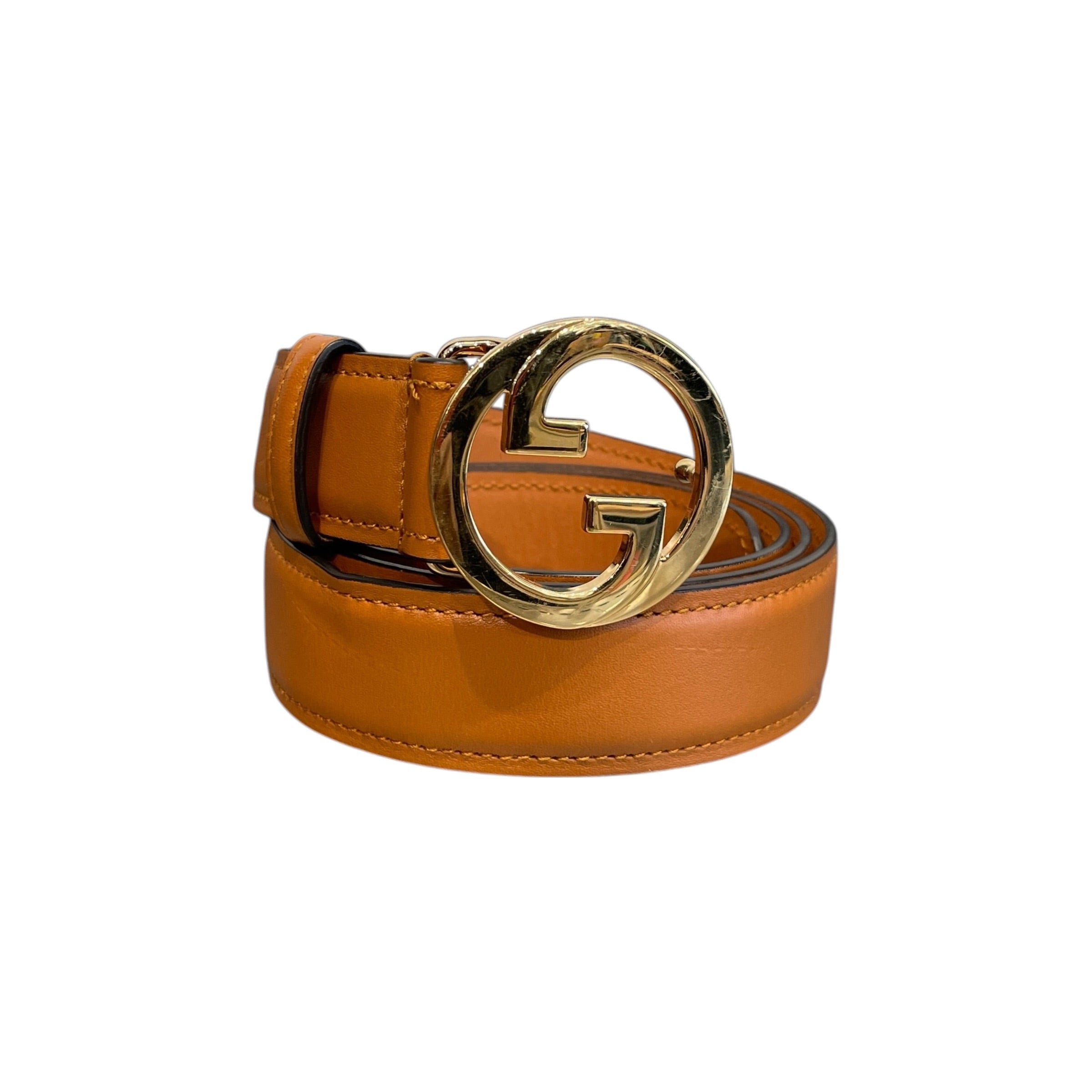 GUCCI/Belt/Leather/BRW/M's/blondie interlocking g view 1