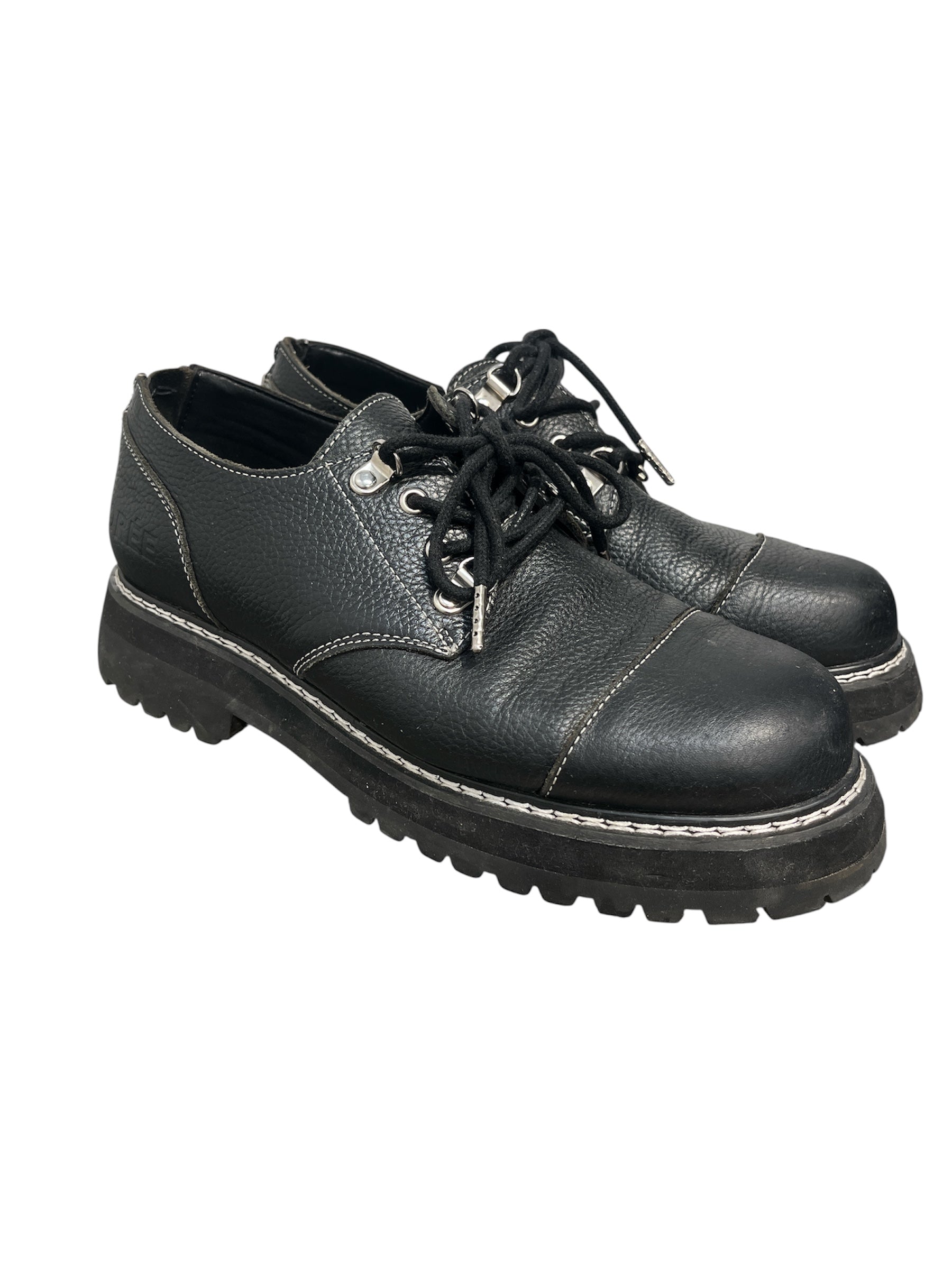 OREE/Dress Shoes/EU 44/Leather/BLK/back zip infantry derby view 1