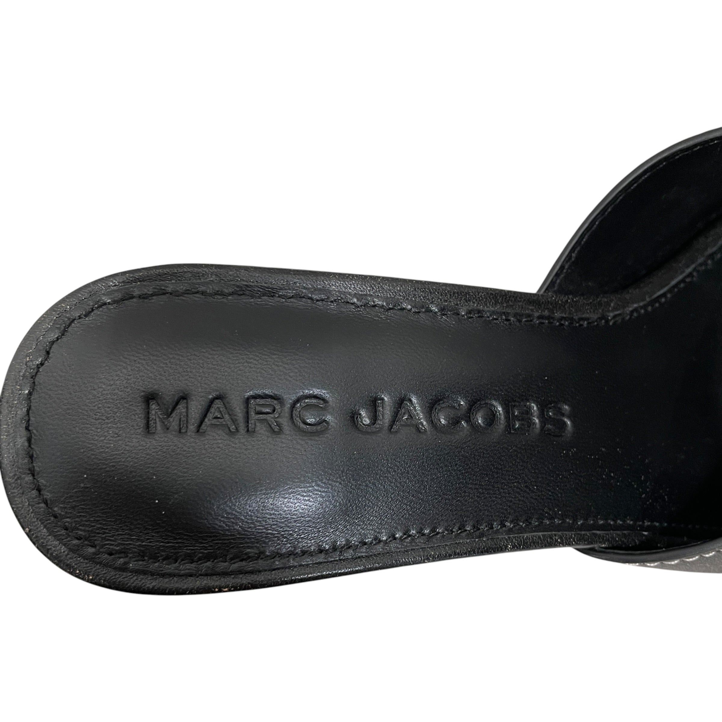 MARC JACOBS/Heels/EU 37/Leather/BLK/Open-Toe/CRACKED LEATHER/BUCKLE view 4