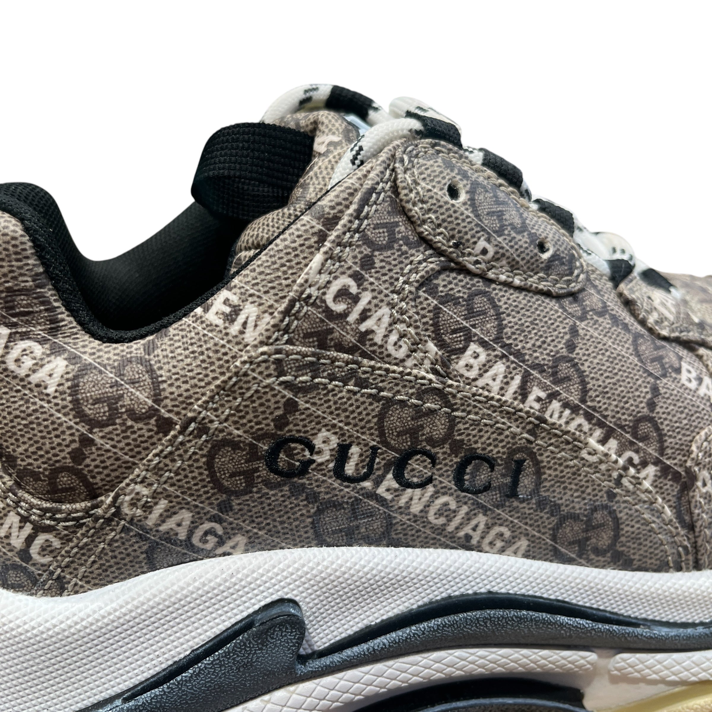 GUCCI/Low-Sneakers/US 8/Monogram/Cotton/BEG/TRIPLE S view 5